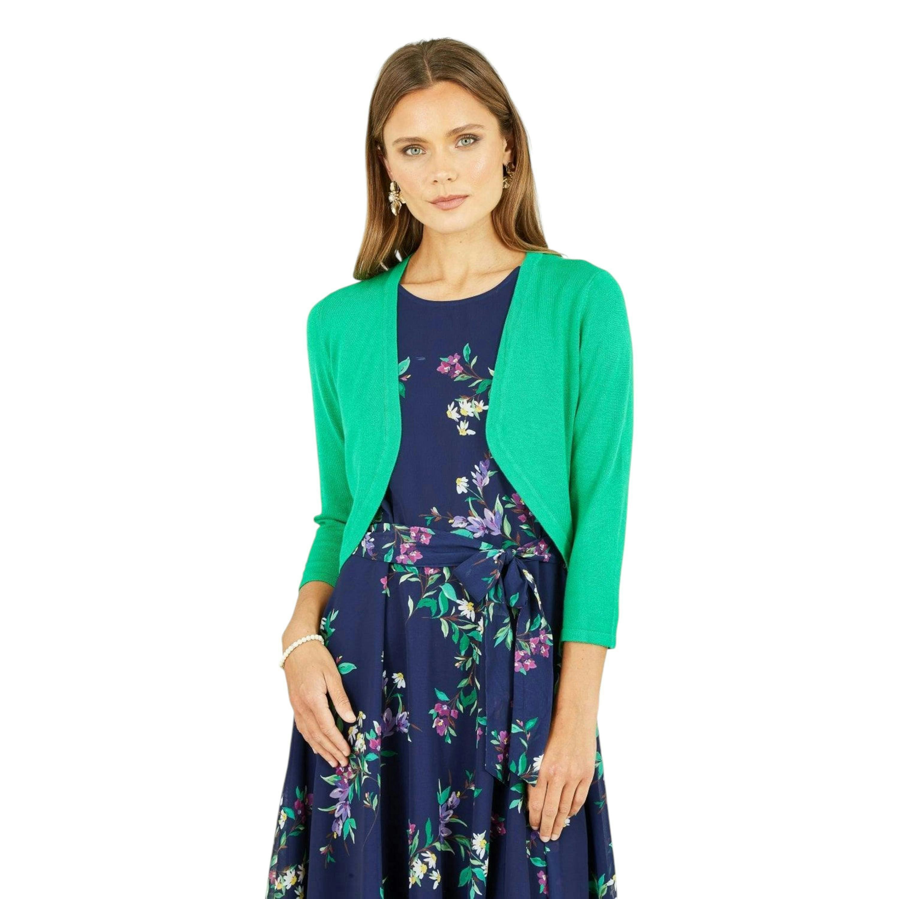 Yumi Green Knitted Curve Bolero , view 3 of 6