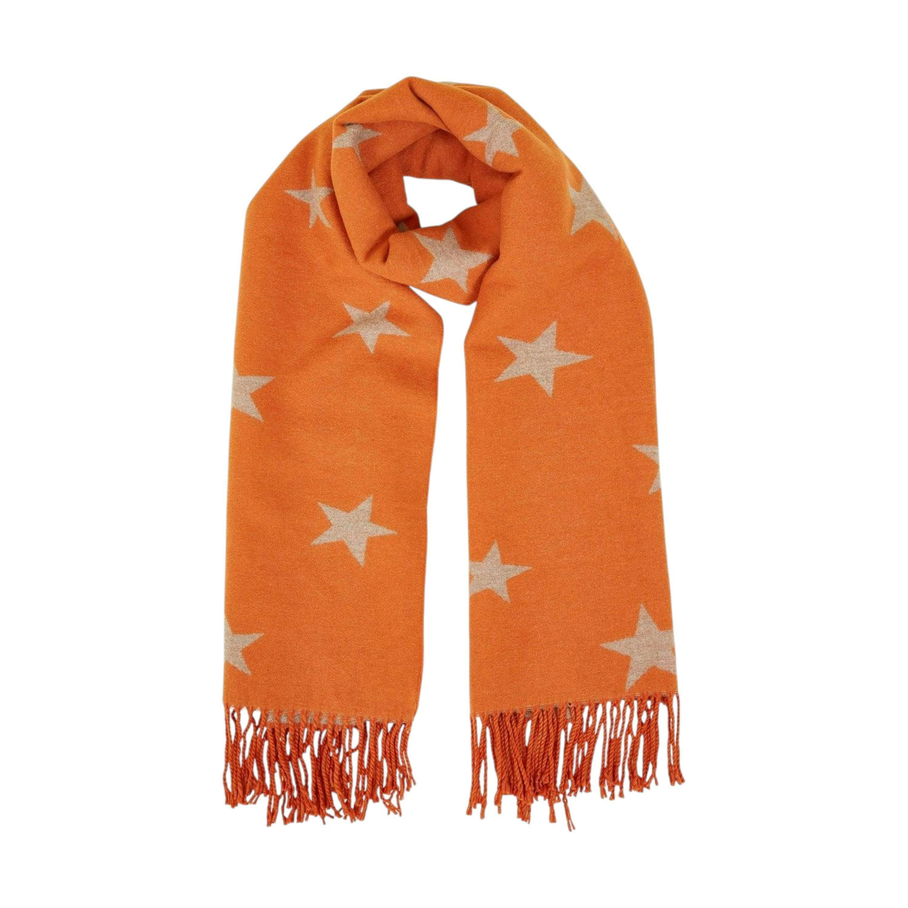 Two Tone Orange And Grey Star Scarf , view 1 of 1