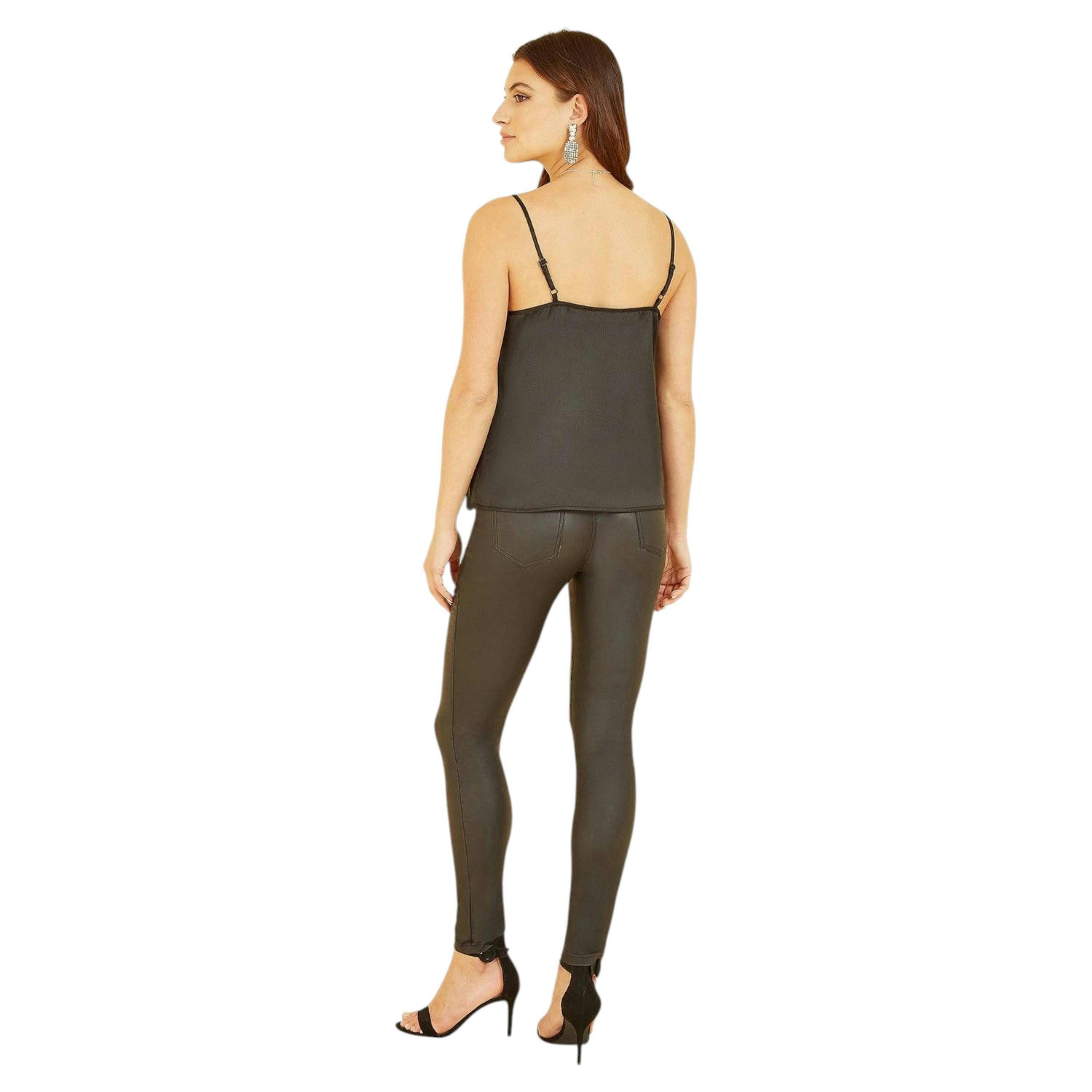 Yumi Black Satin Cami Top , view 3 of 4