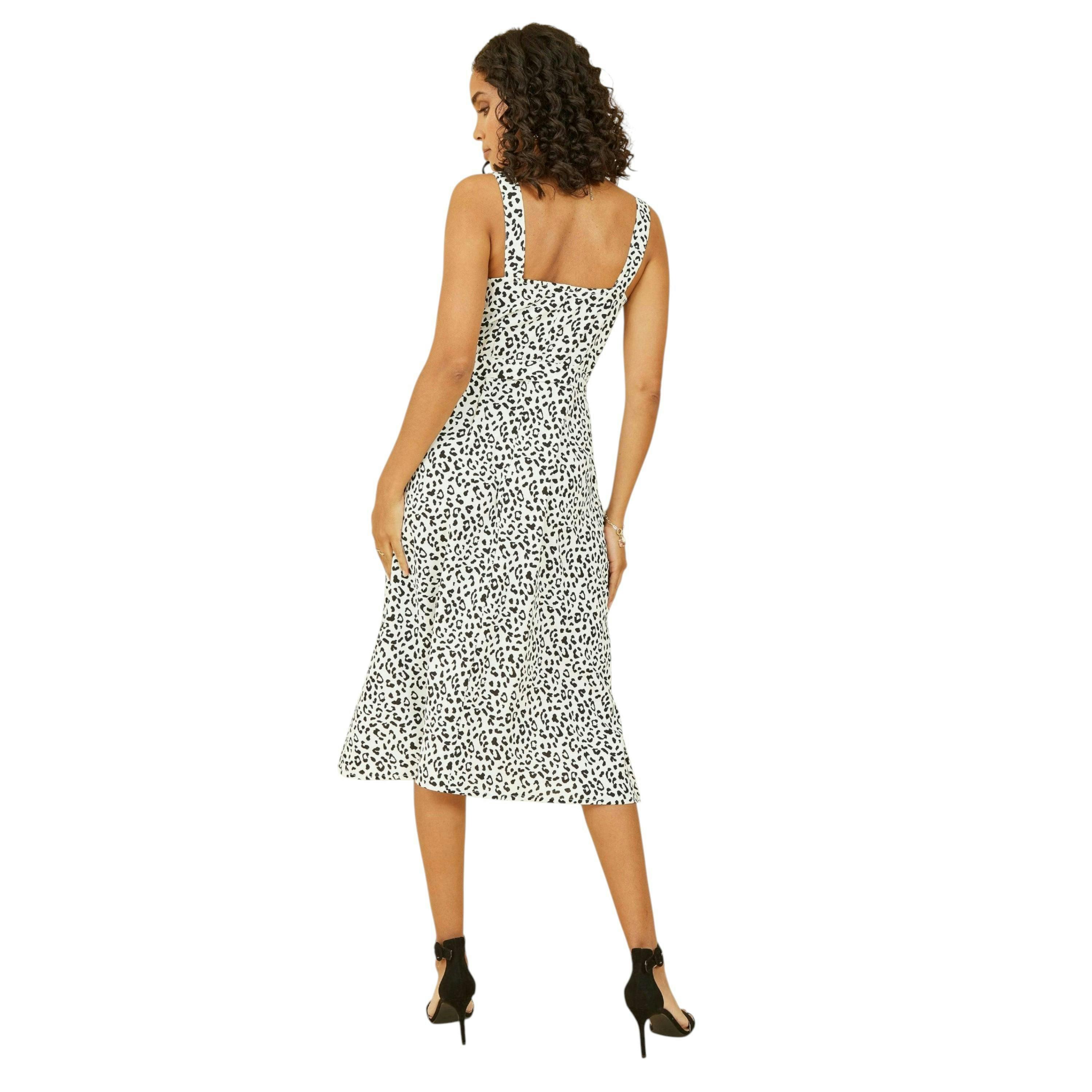 Yumi White Animal Print Button Up Sundress , view 4 of 4