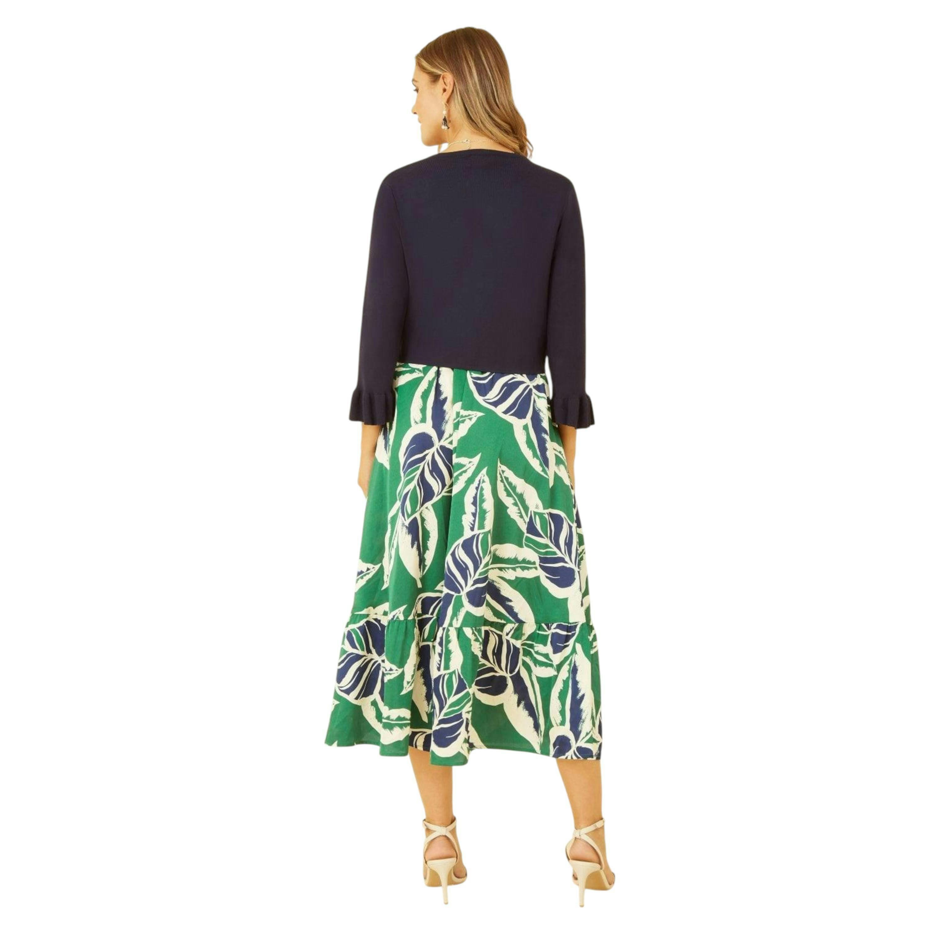 Yumi Navy Cropped Cardigan With Bell Sleeves , view 3 of 5