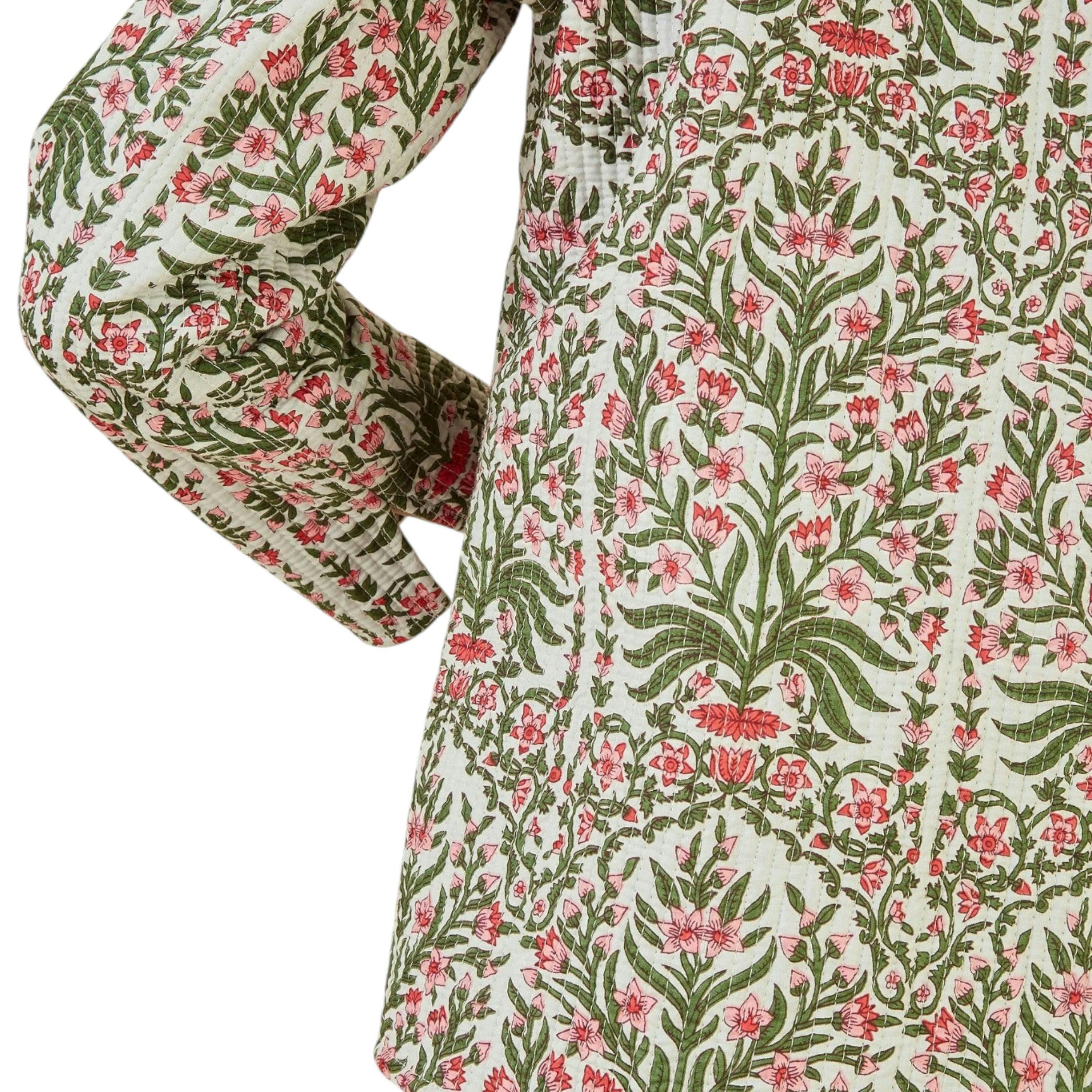 Yumi Pink Floral Print Reversible Cotton Quilted Jacket , view 3 of 3