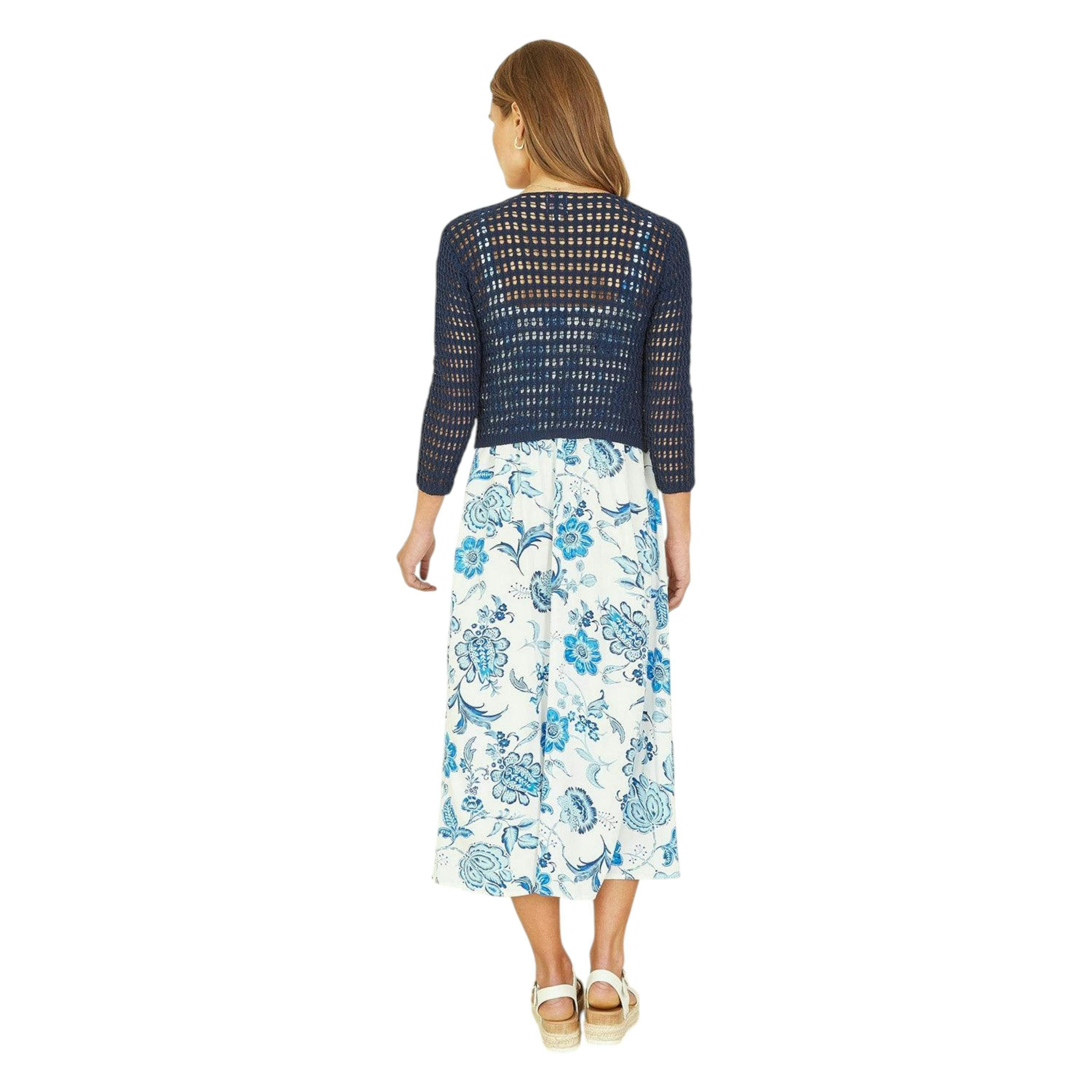 Yumi Navy Cotton Crochet Twisted Bolero Top , view 5 of 5