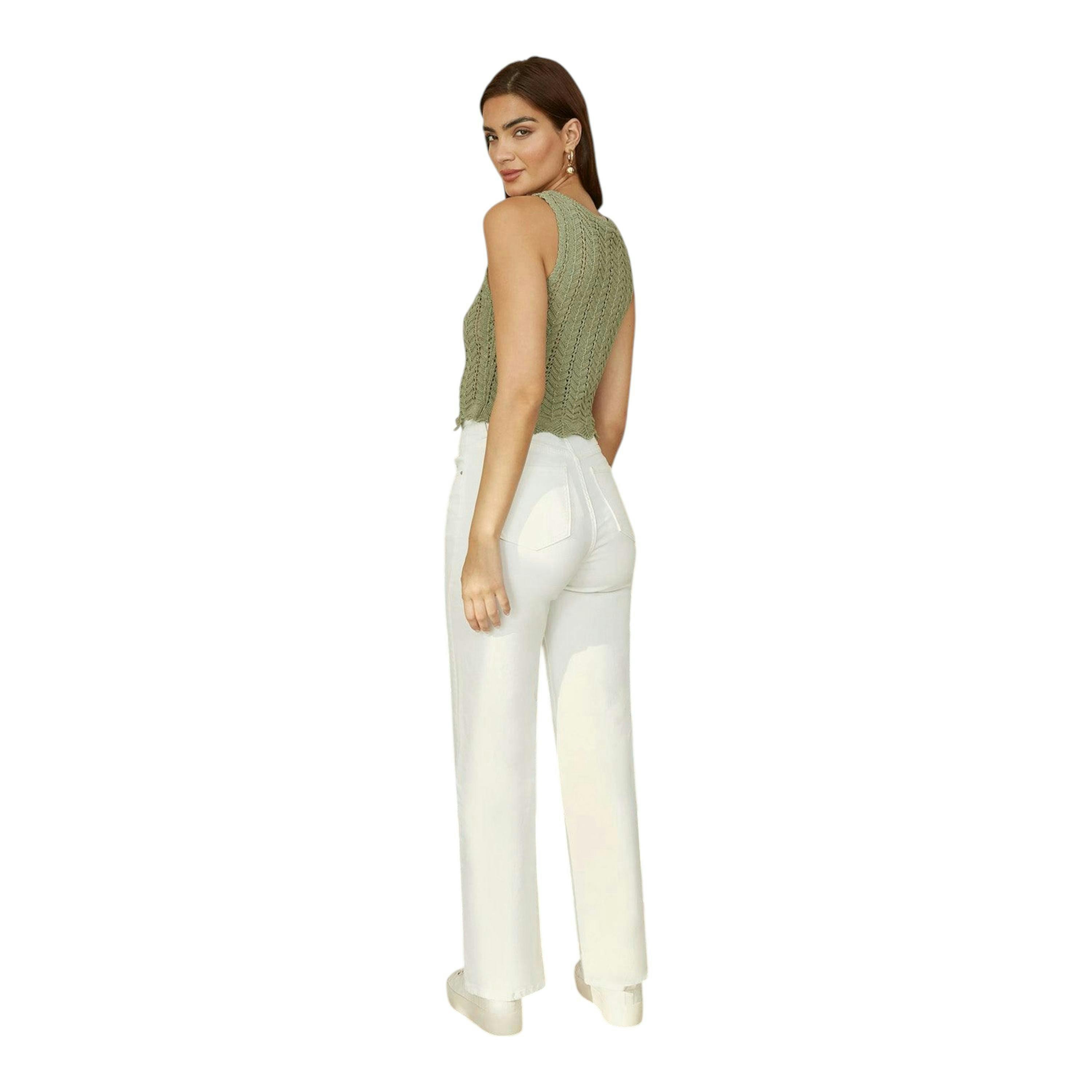 Yumi Green Crochet Knitted Tank Top , view 3 of 3
