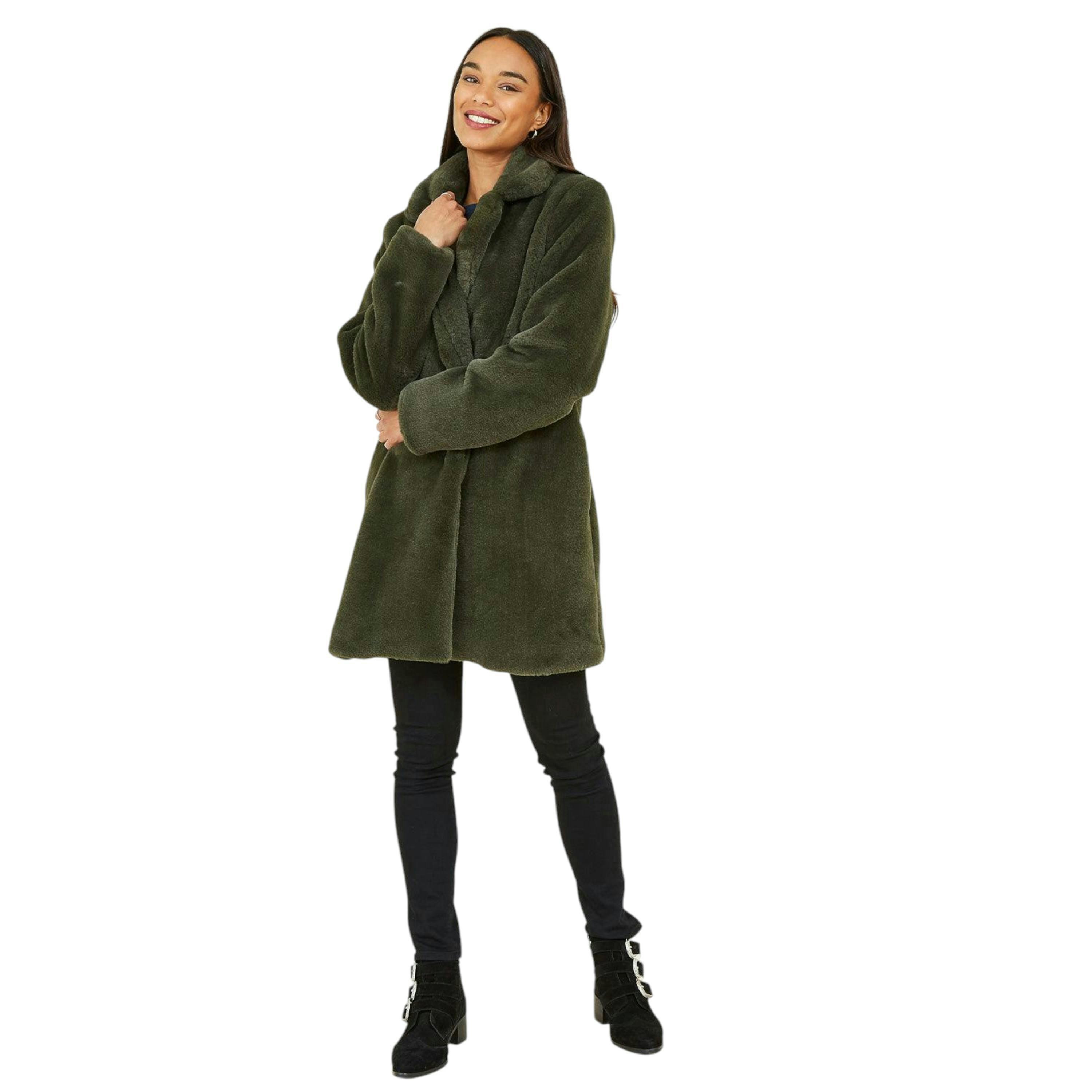 Yumi Green Faux Fur Coat , view 2 of 4