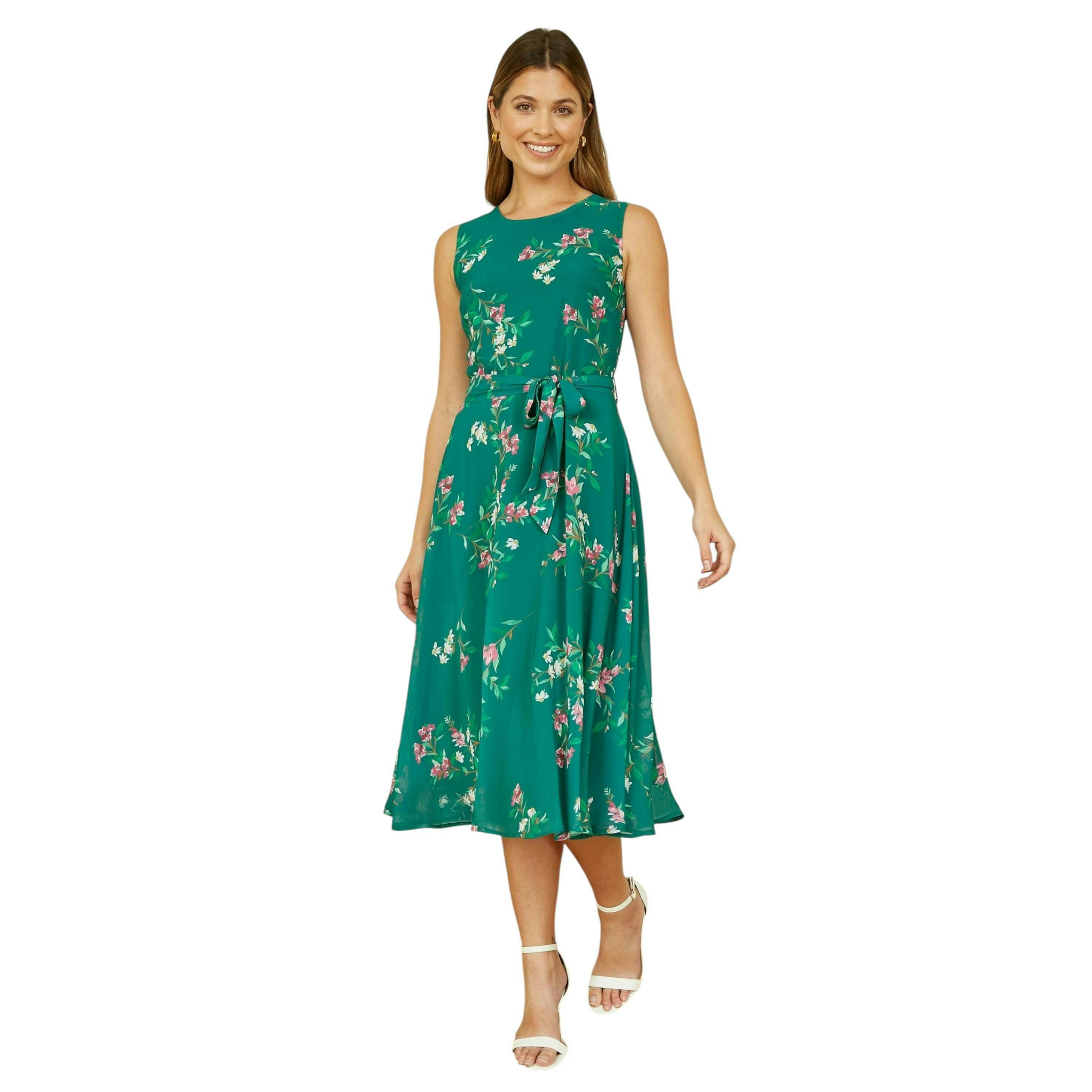 Yumi Green Daisy Print Skater Dress , view 3 of 6