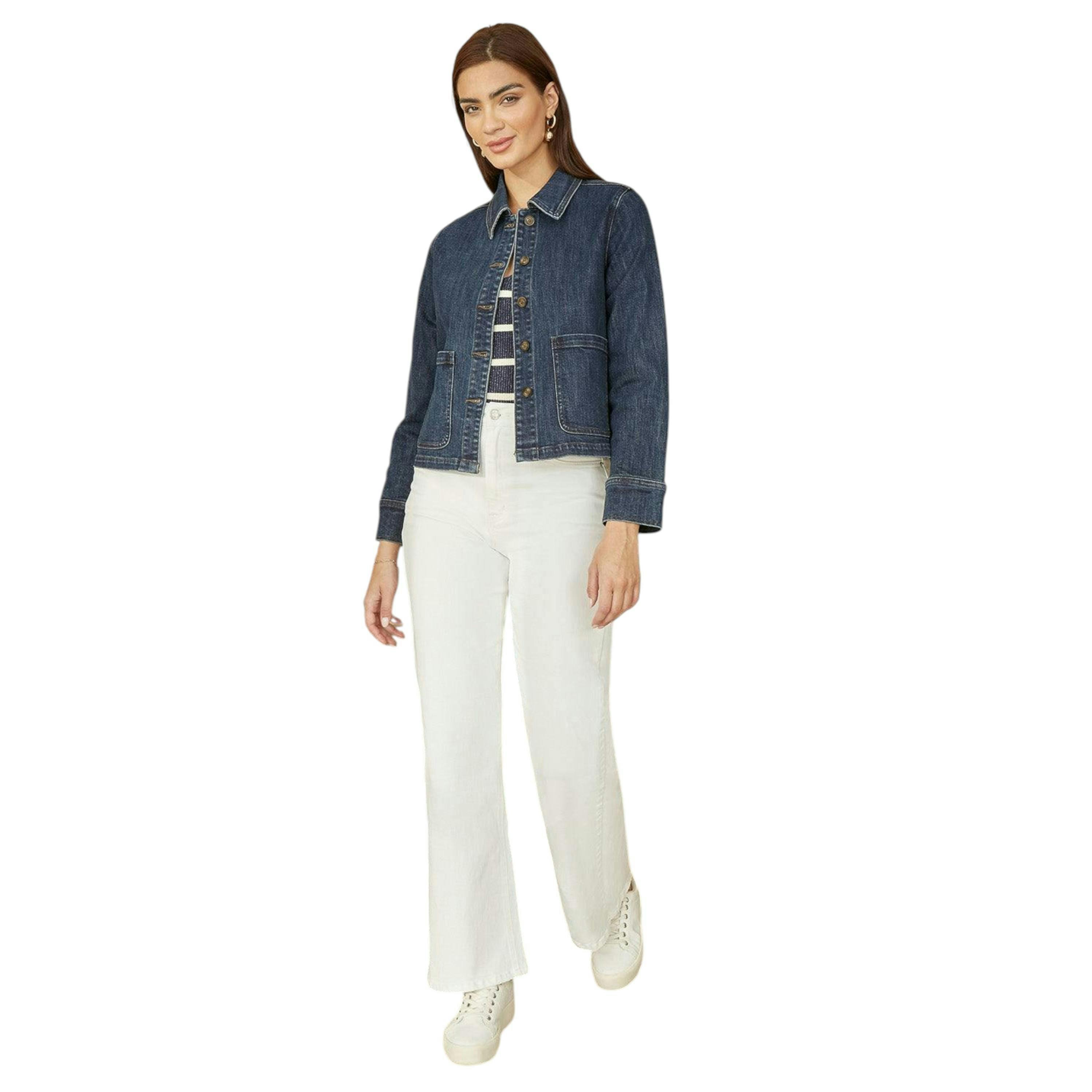 Yumi Blue Denim Jacket With Patch Pockets , view 2 of 4