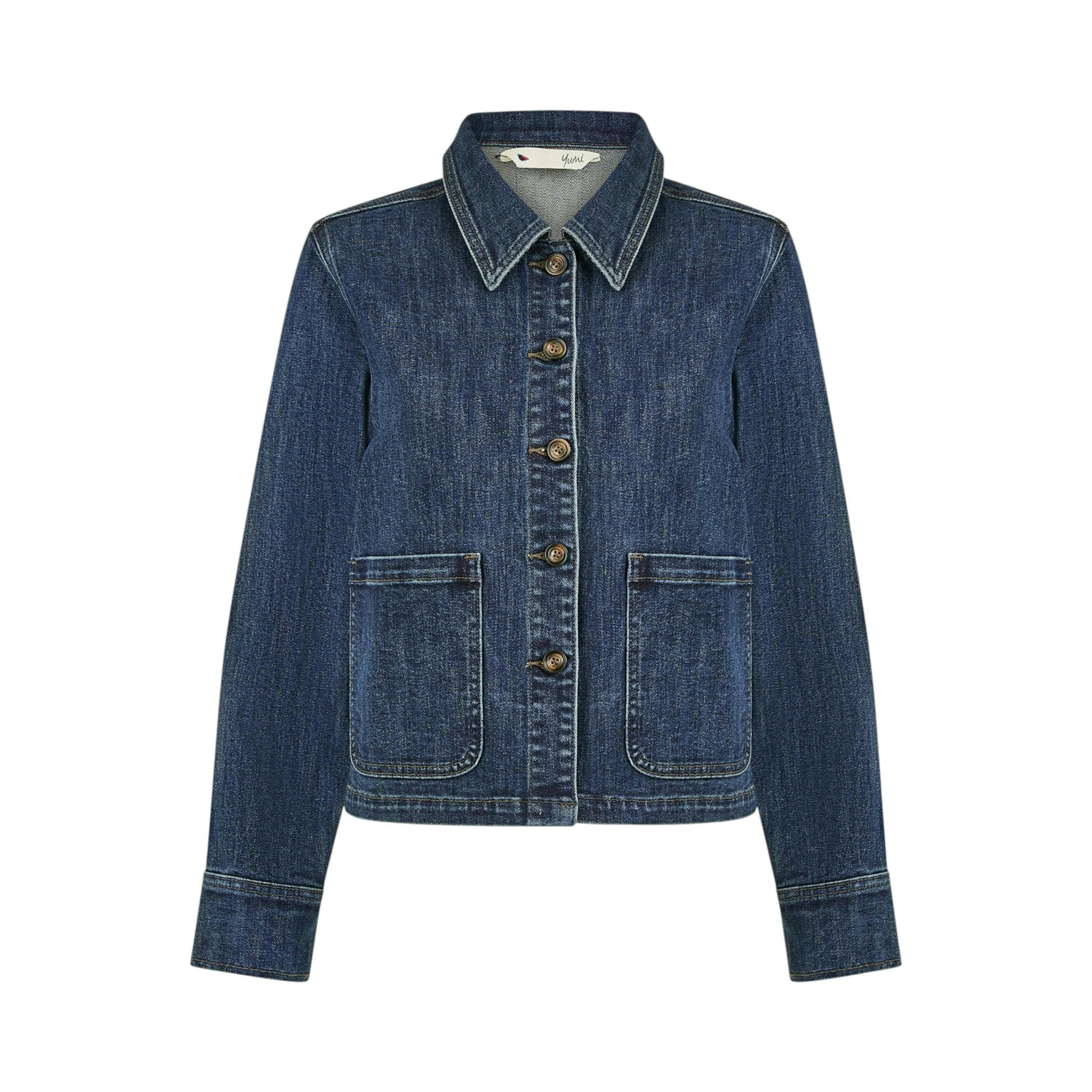 Yumi Blue Denim Jacket With Patch Pockets , view 4 of 4