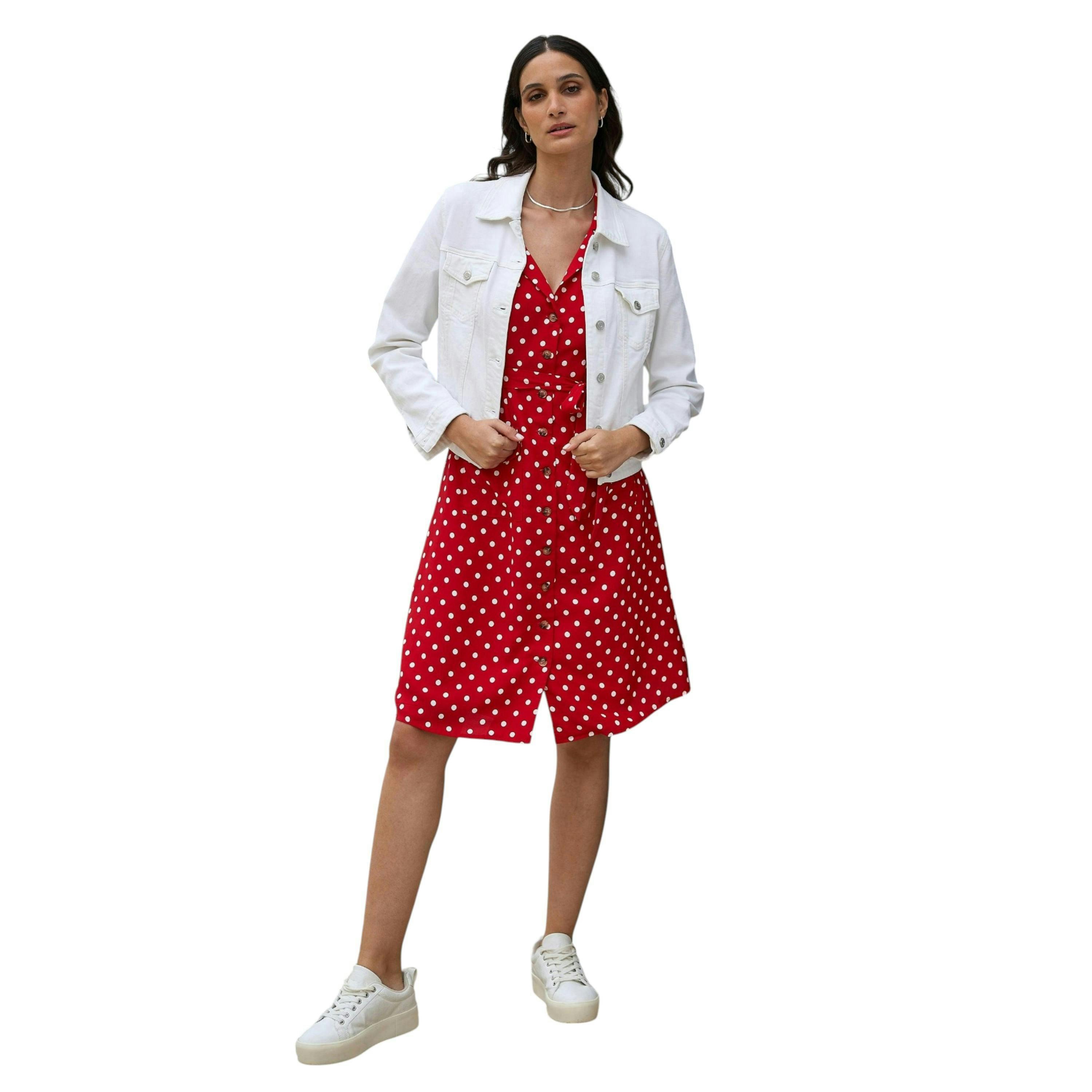 Yumi White Stretch Cotton Denim Jacket , view 2 of 6