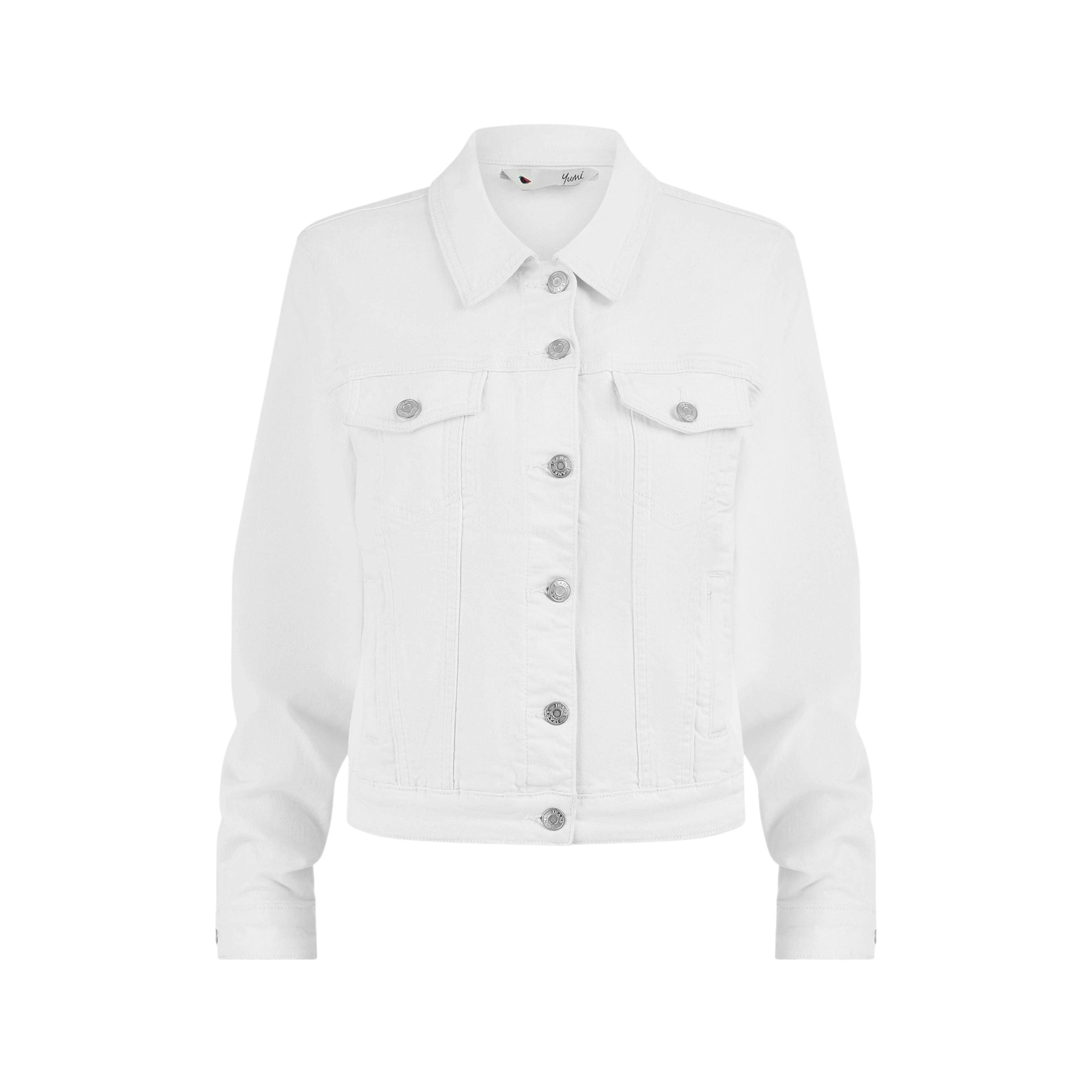 Yumi White Stretch Cotton Denim Jacket , view 6 of 6