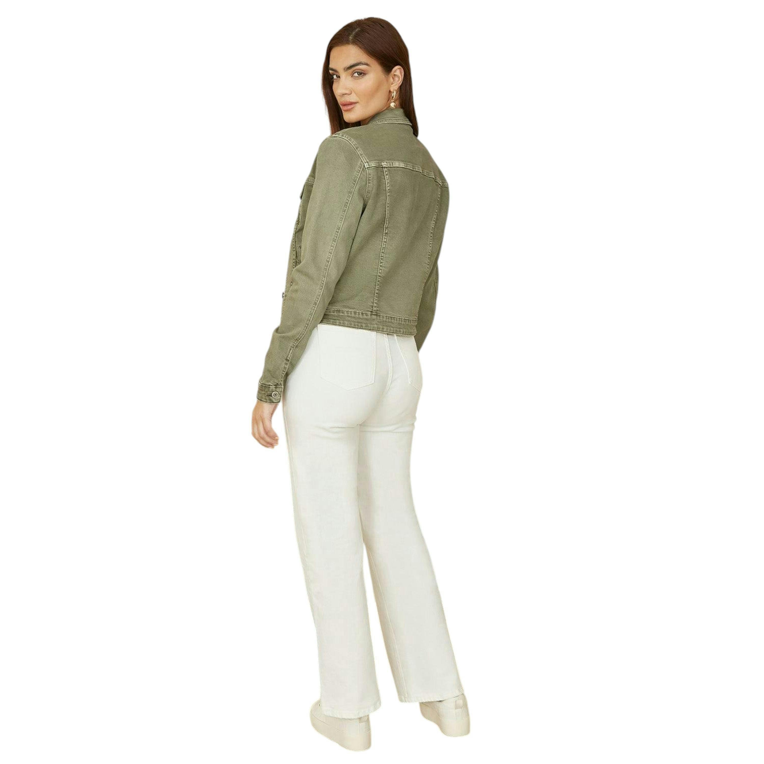 Yumi Green Stretch Cotton Denim Jacket , view 3 of 4