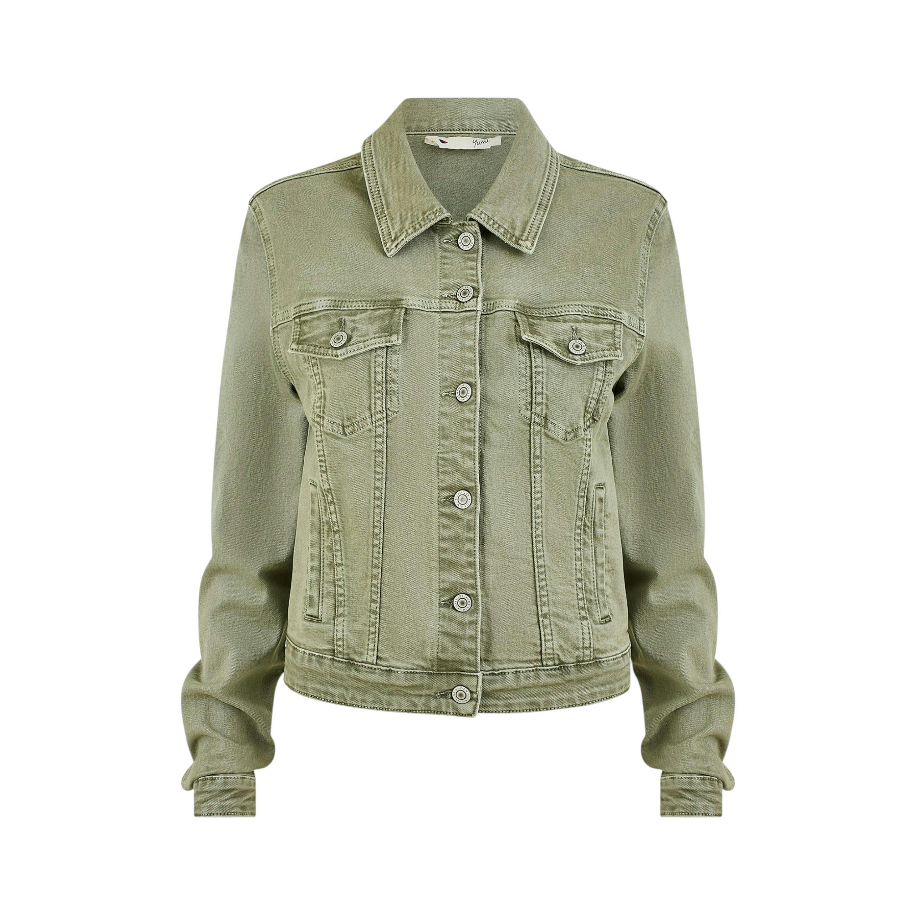 Yumi Green Stretch Cotton Denim Jacket , view 4 of 4