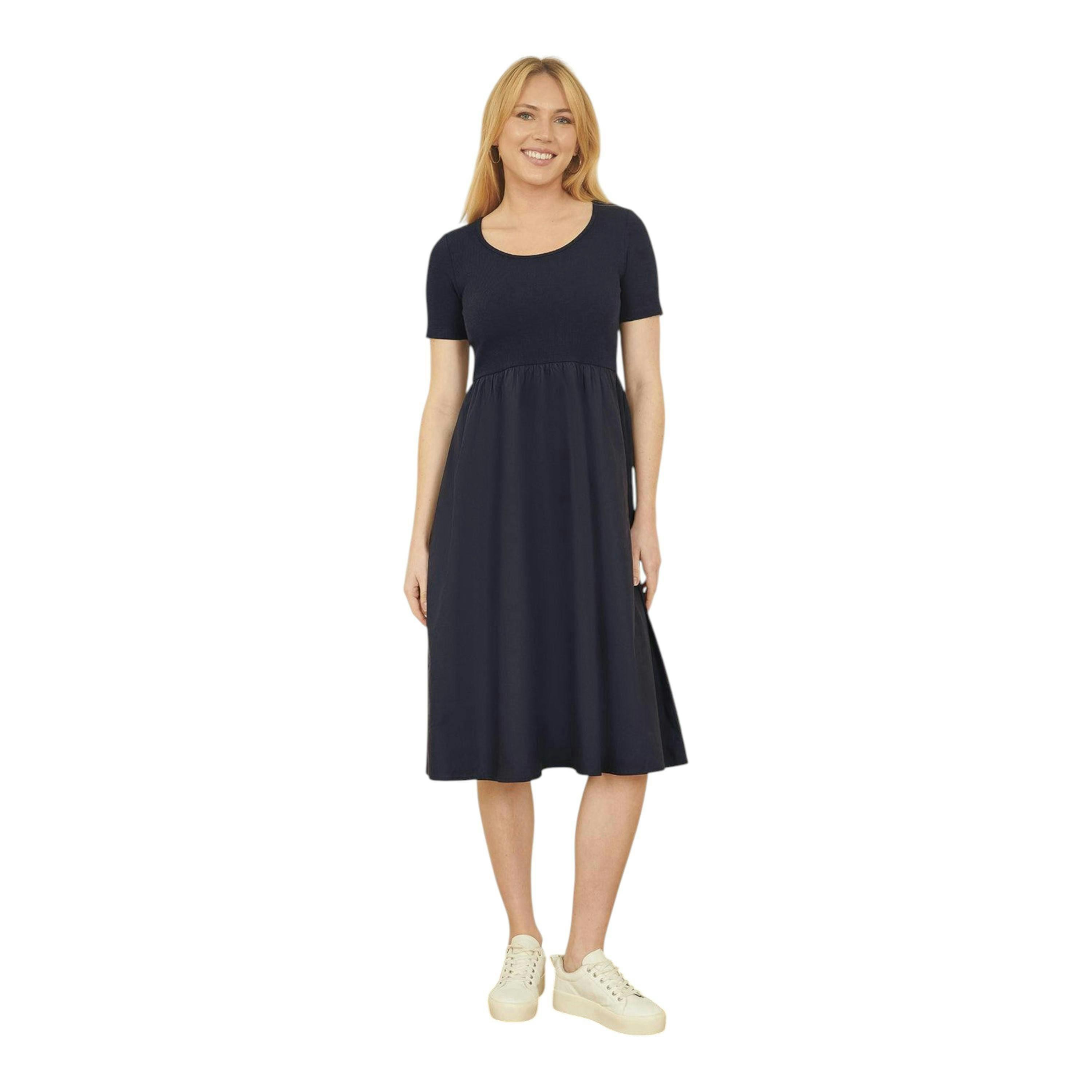 Yumi Navy Jersey Top and Cotton Midi Dress , view 2 of 3