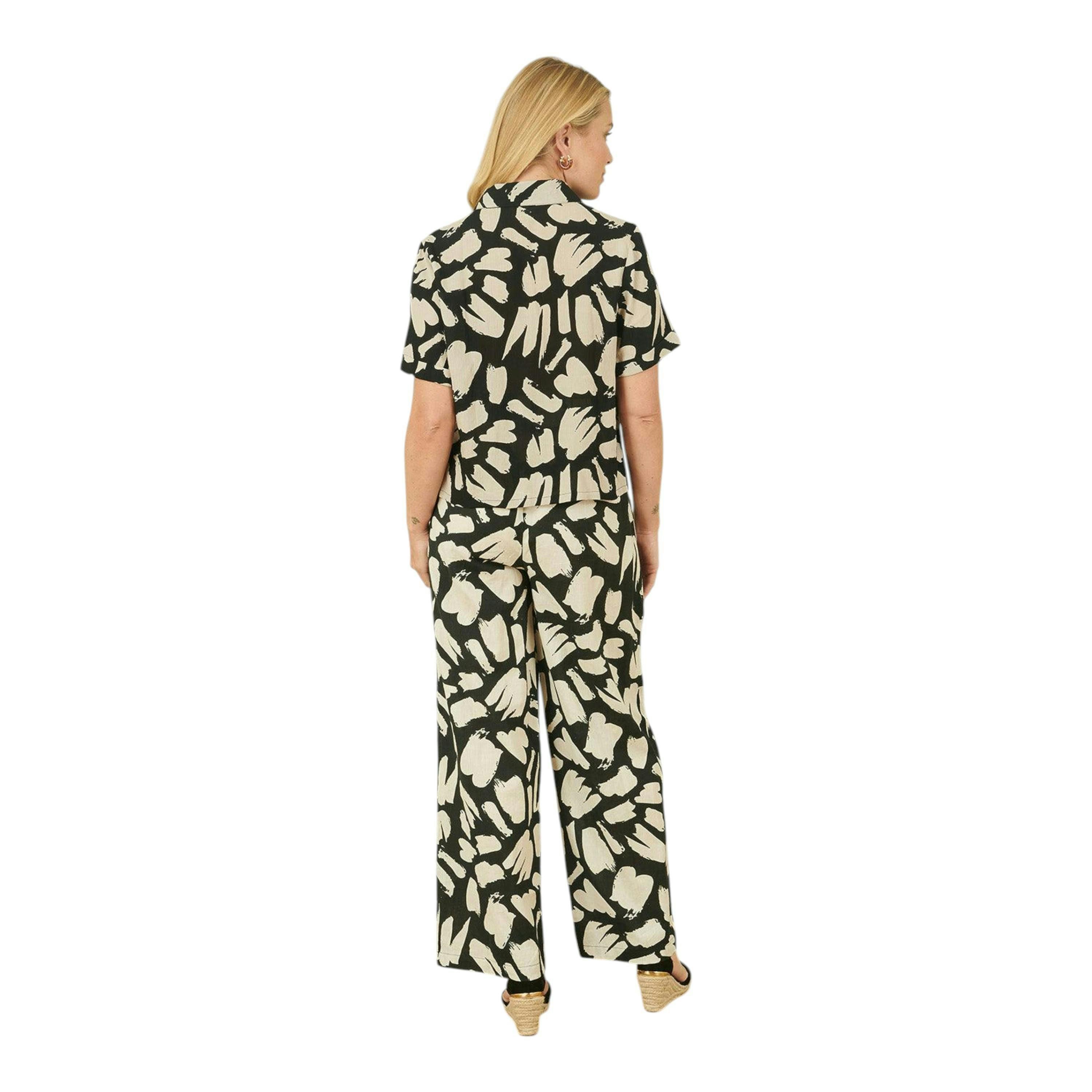 Yumi Black Cotton Splash Print Relaxed Fit Shirt , view 3 of 4