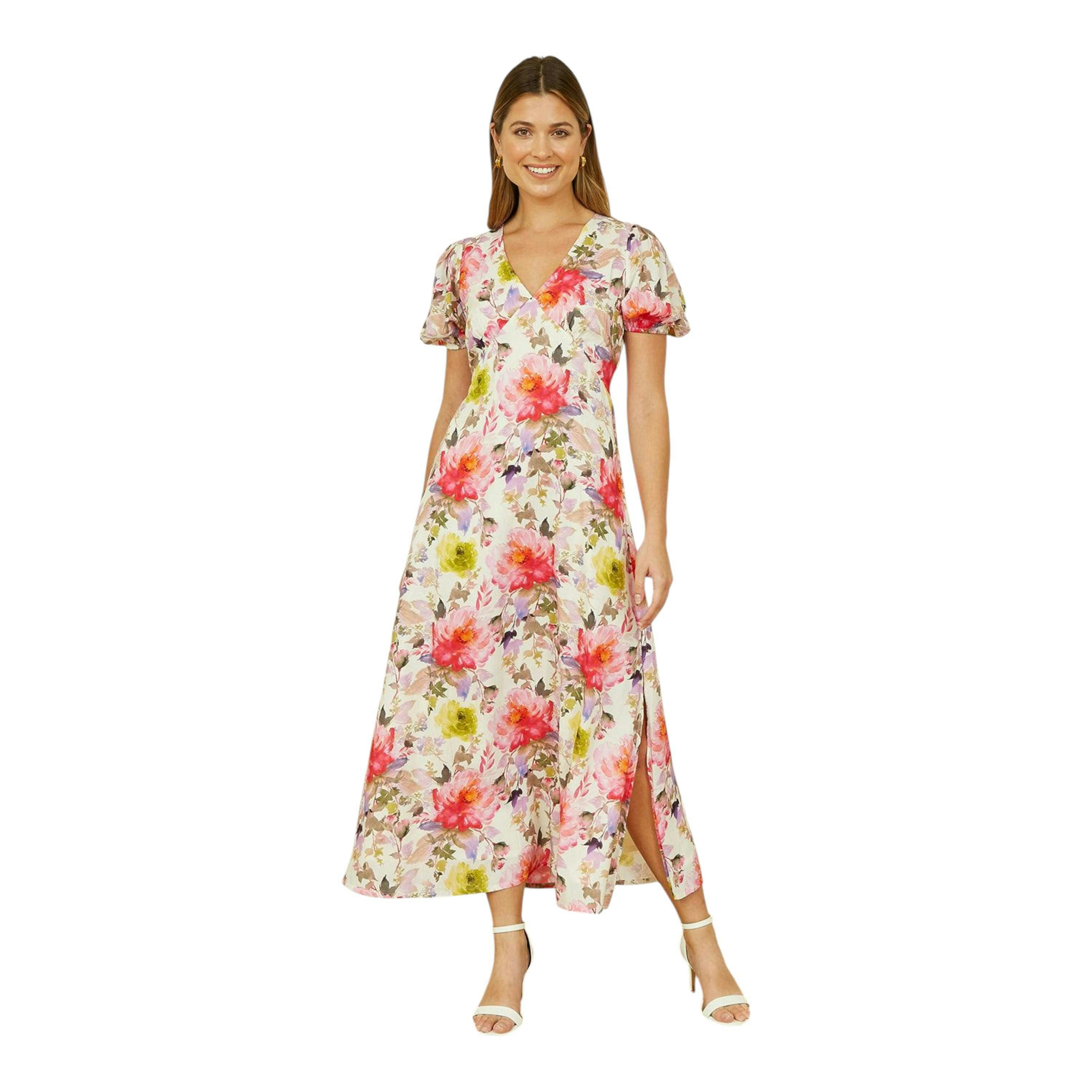 Yumi White Floral Midi Dress , view 4 of 5