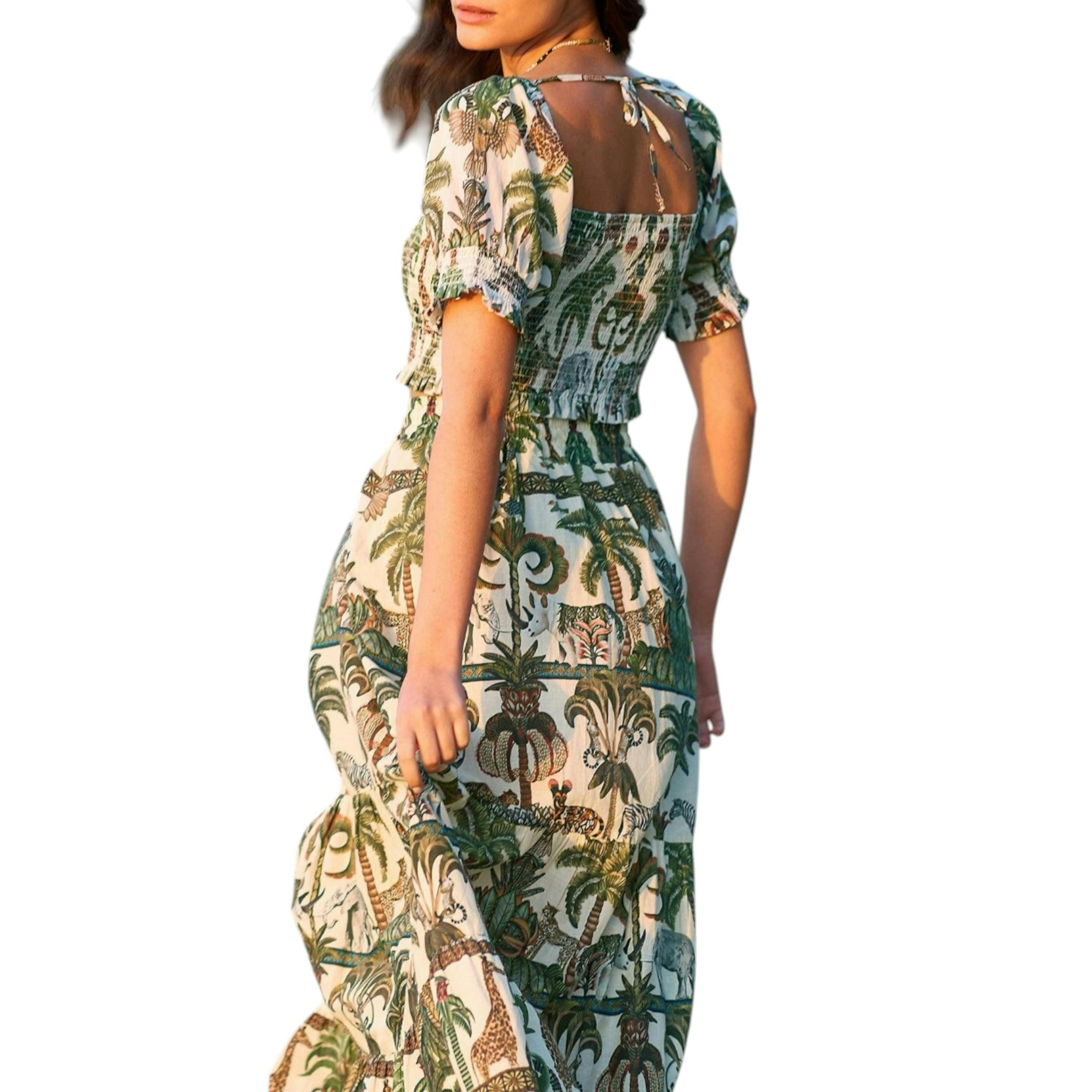Yumi White Cotton Voile Safari Ruched Crop Top , view 3 of 5
