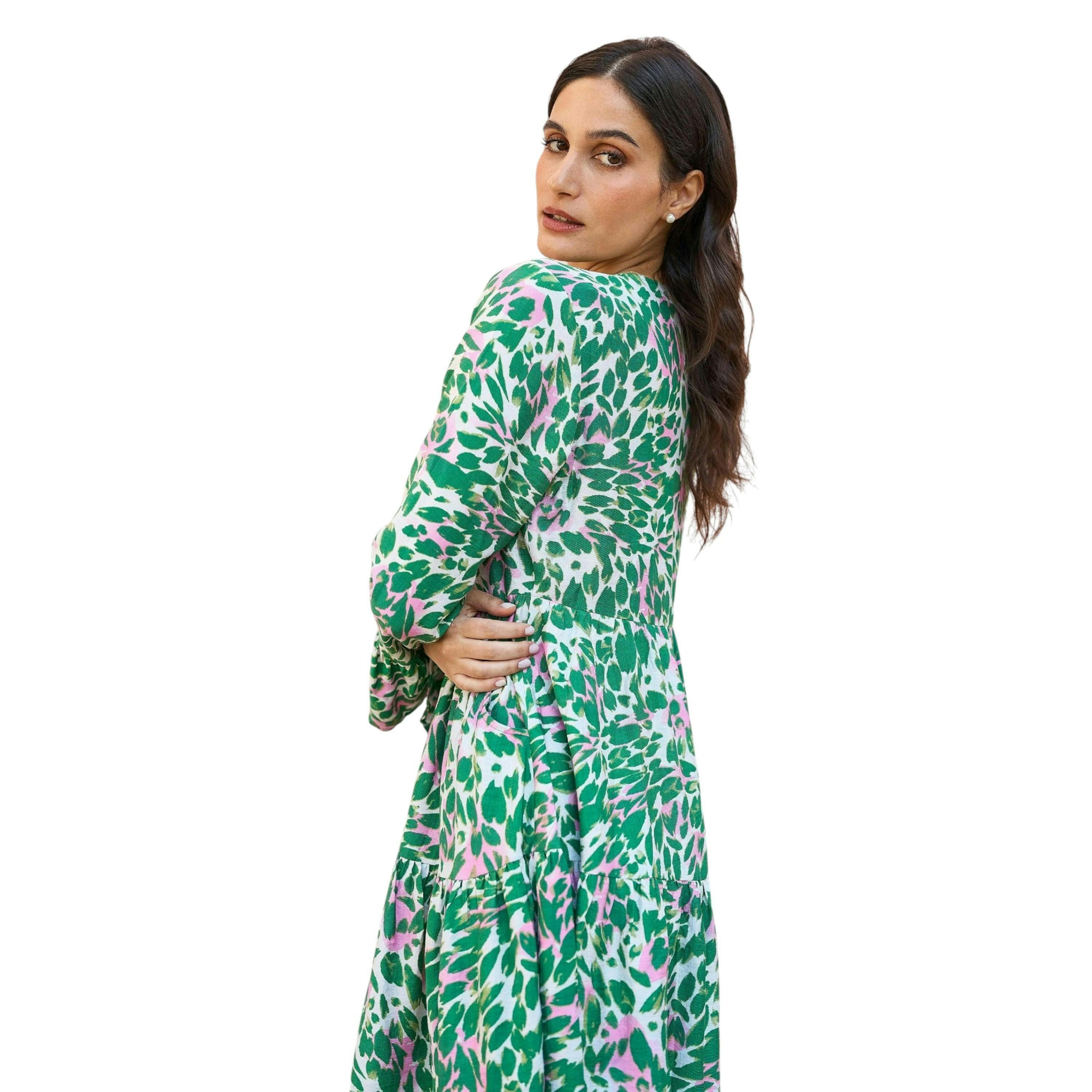 Yumi Green Leopard Print Tunic , view 2 of 4