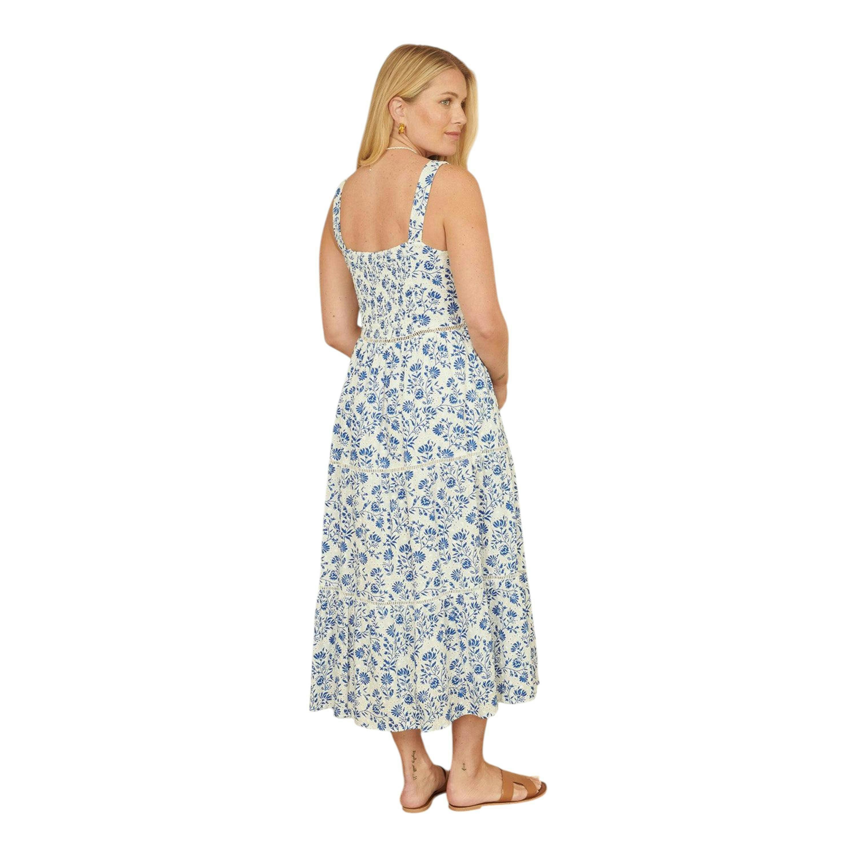 Yumi Blue Floral Broderie Anglaise Midi Sun Dress , view 4 of 4