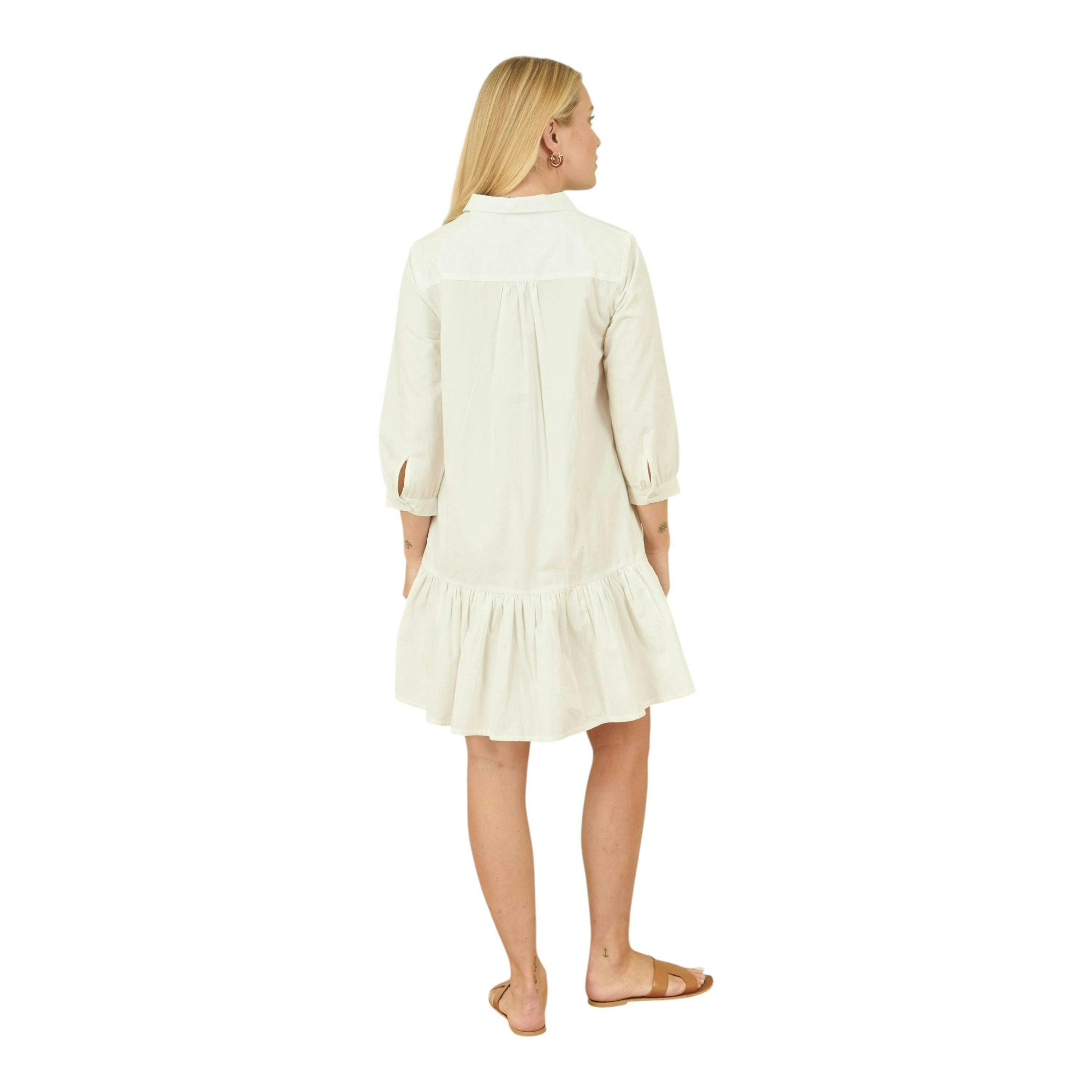 Yumi White Cotton Flower Tunic Dress , view 4 of 4