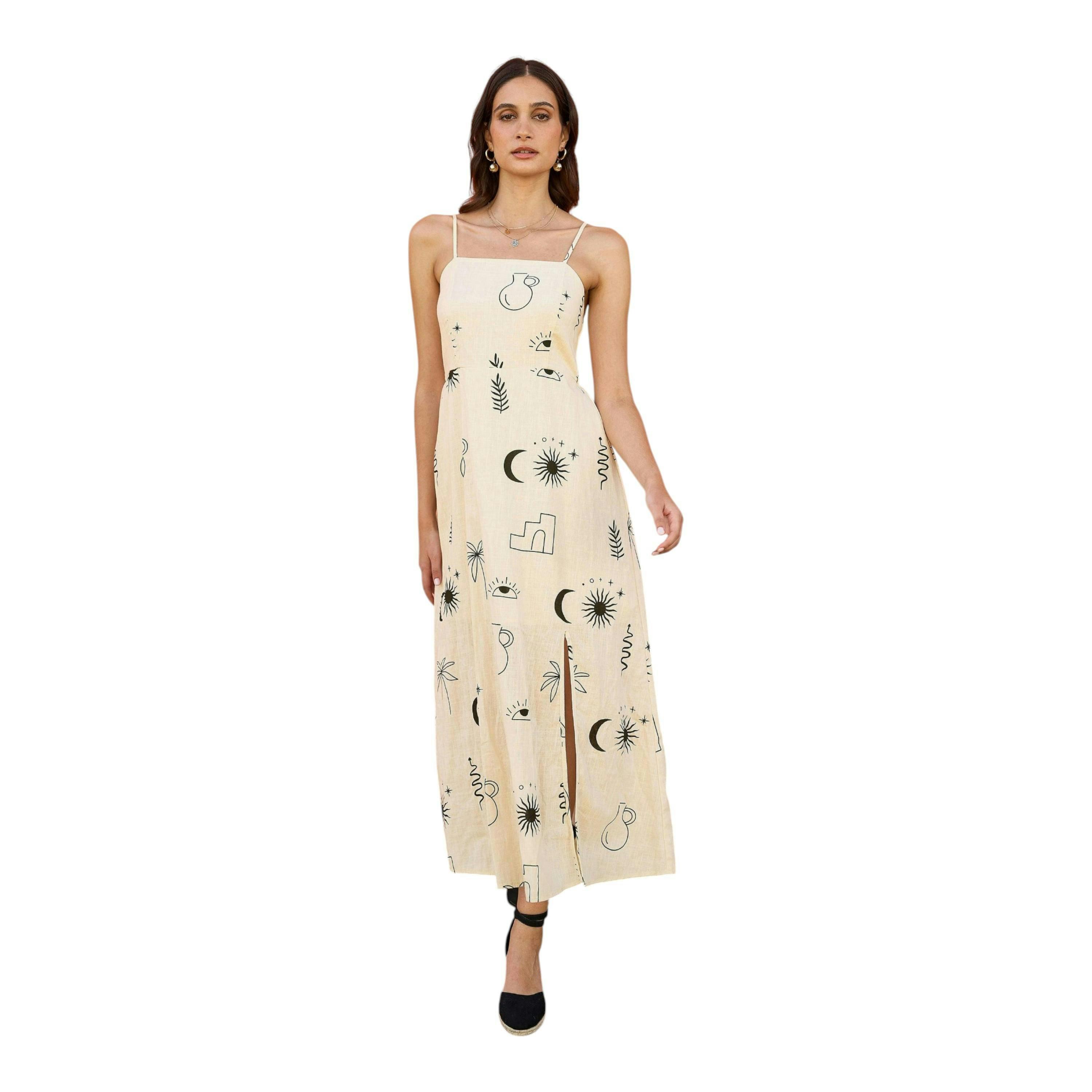 Yumi Ivory Mystic Print Midi Sundress , view 3 of 6