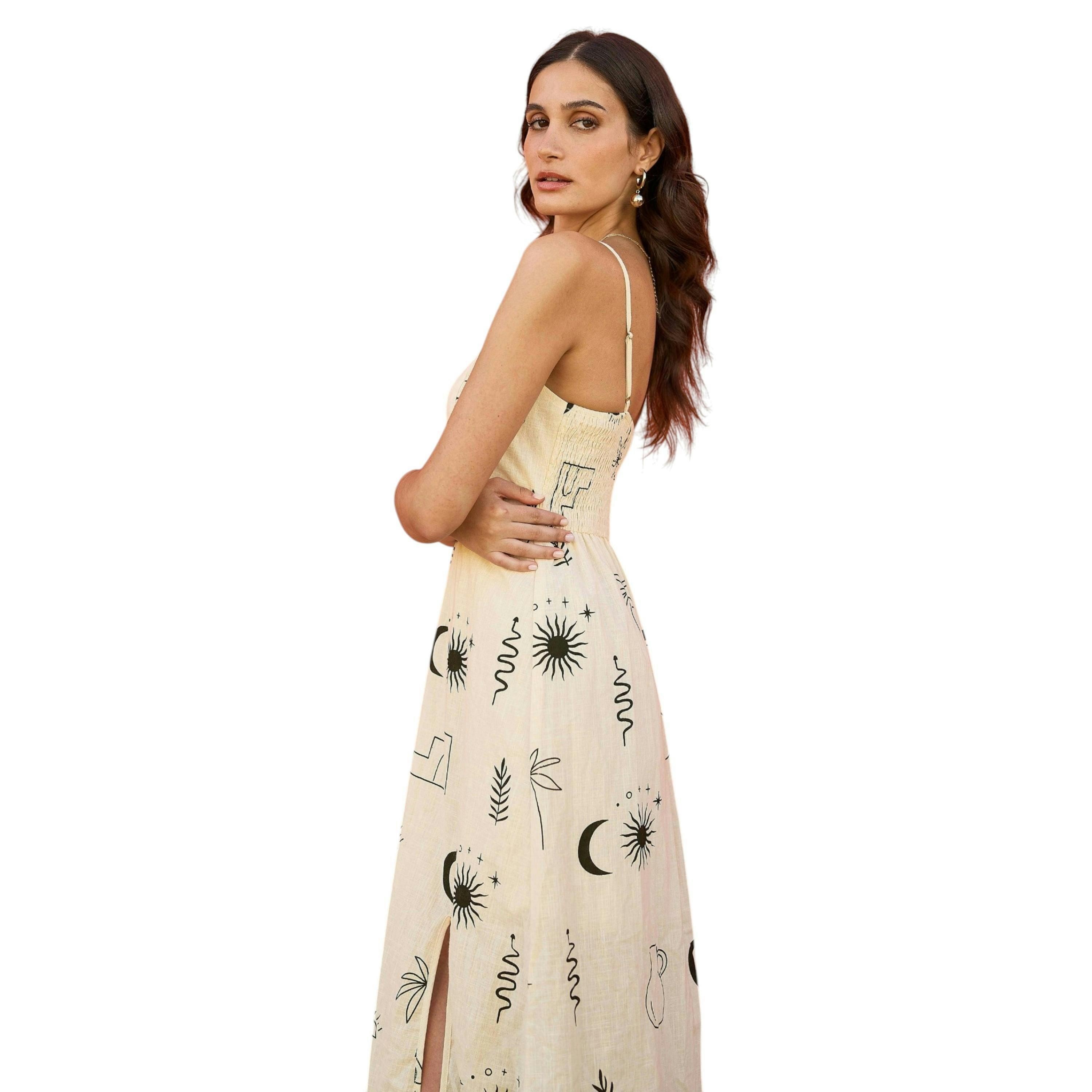 Yumi Ivory Mystic Print Midi Sundress , view 4 of 6