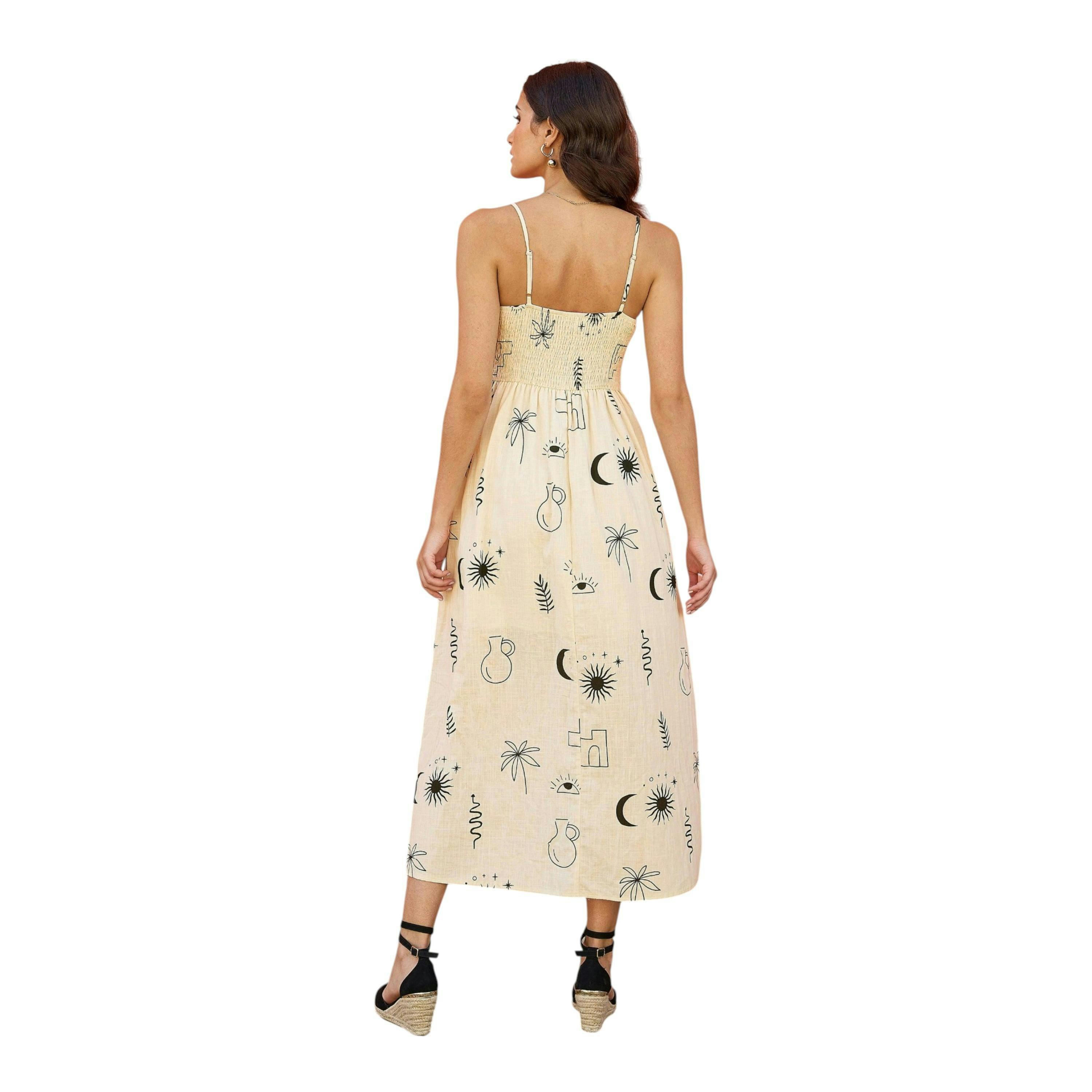 Yumi Ivory Mystic Print Midi Sundress , view 5 of 6
