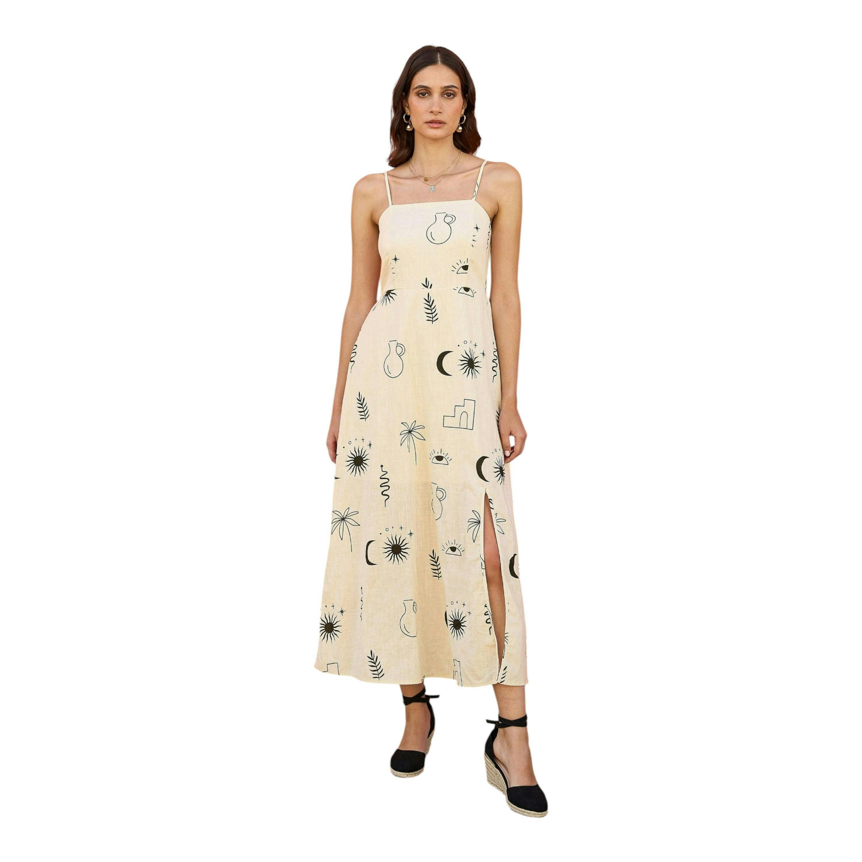 Yumi Ivory Mystic Print Midi Sundress , view 6 of 6