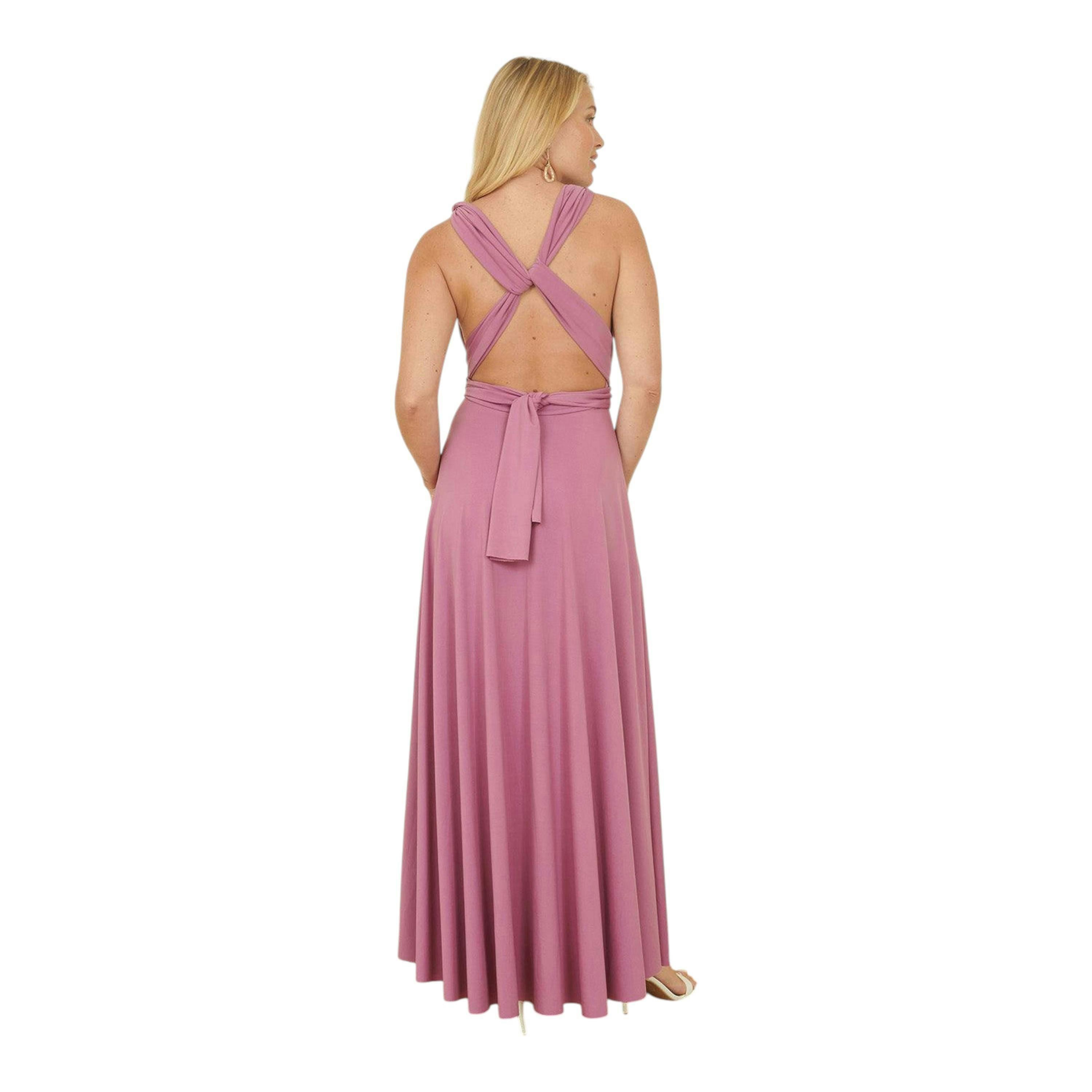 Yumi Pink Jersey Stretch Multiway Midi Dress , view 4 of 6