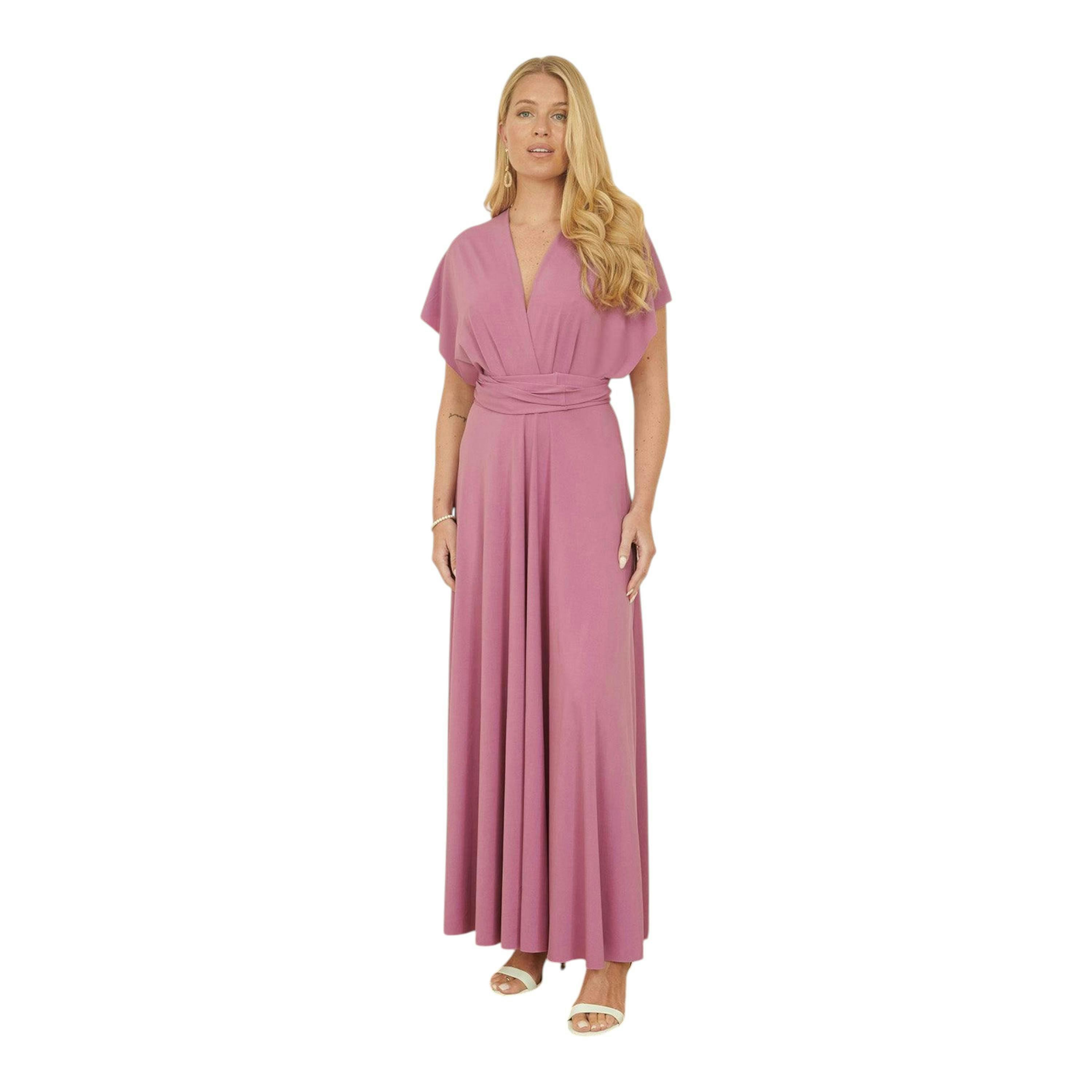 Yumi Pink Jersey Stretch Multiway Midi Dress , view 5 of 6