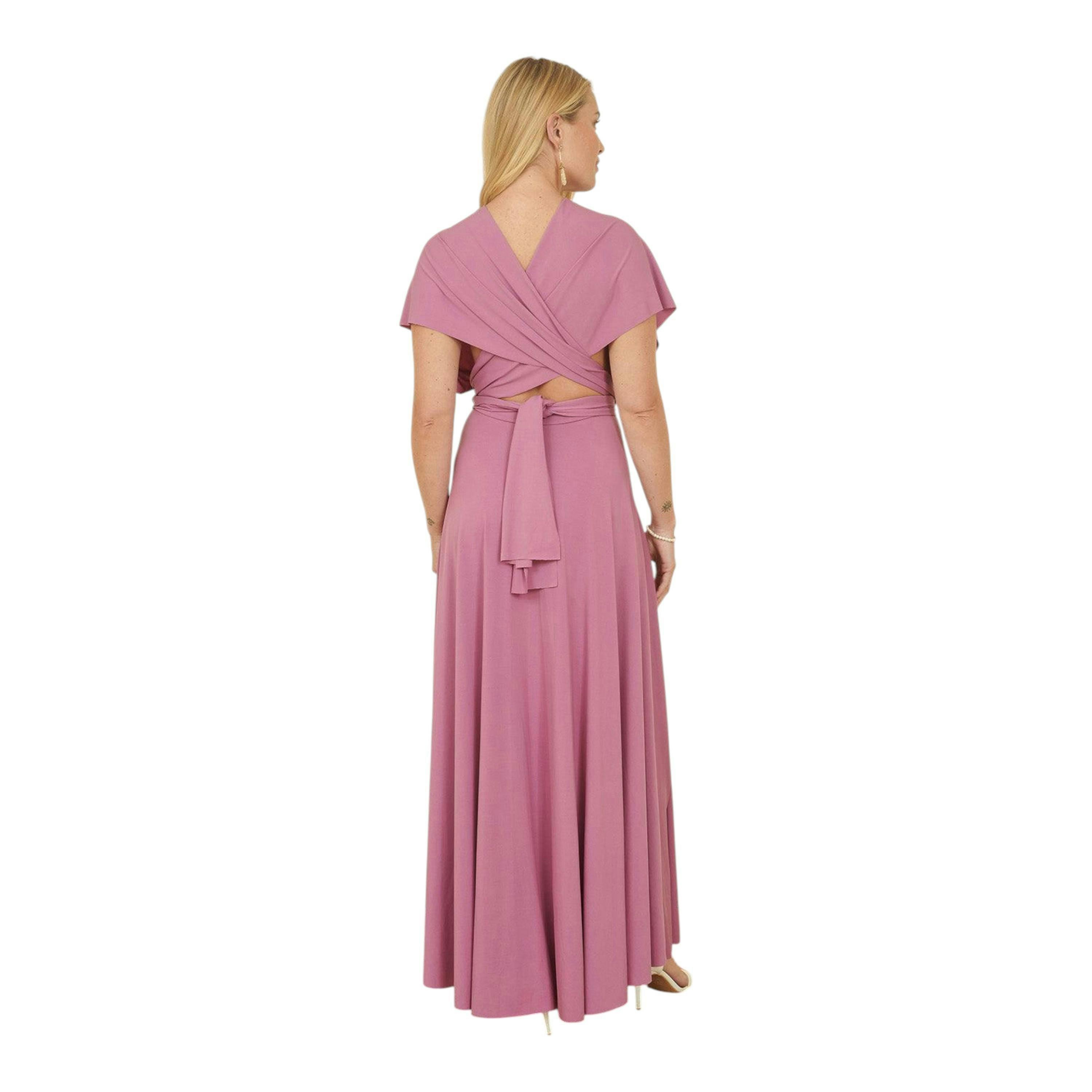Yumi Pink Jersey Stretch Multiway Midi Dress , view 6 of 6