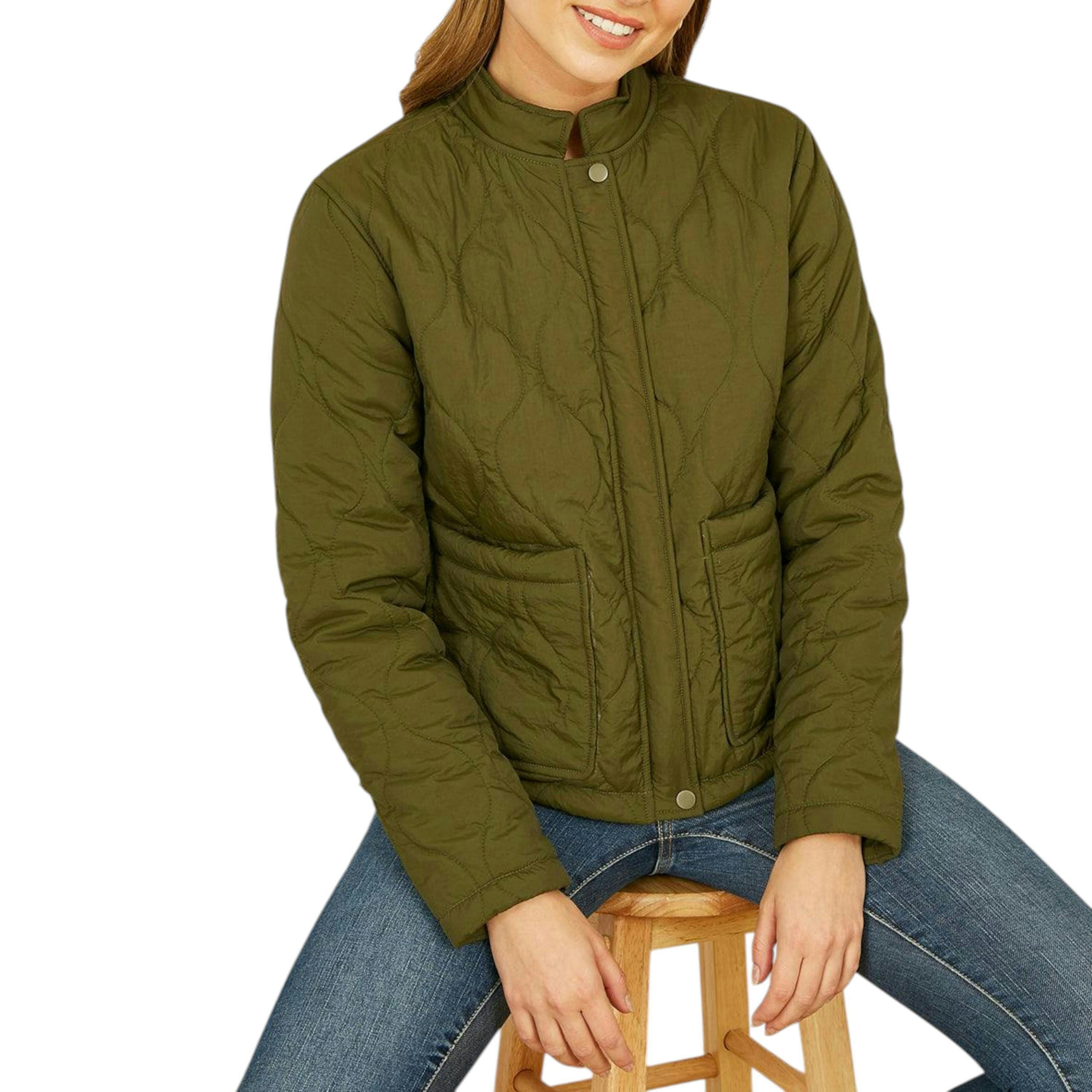 Yumi Green Short Quilted Jacket , view 5 of 6