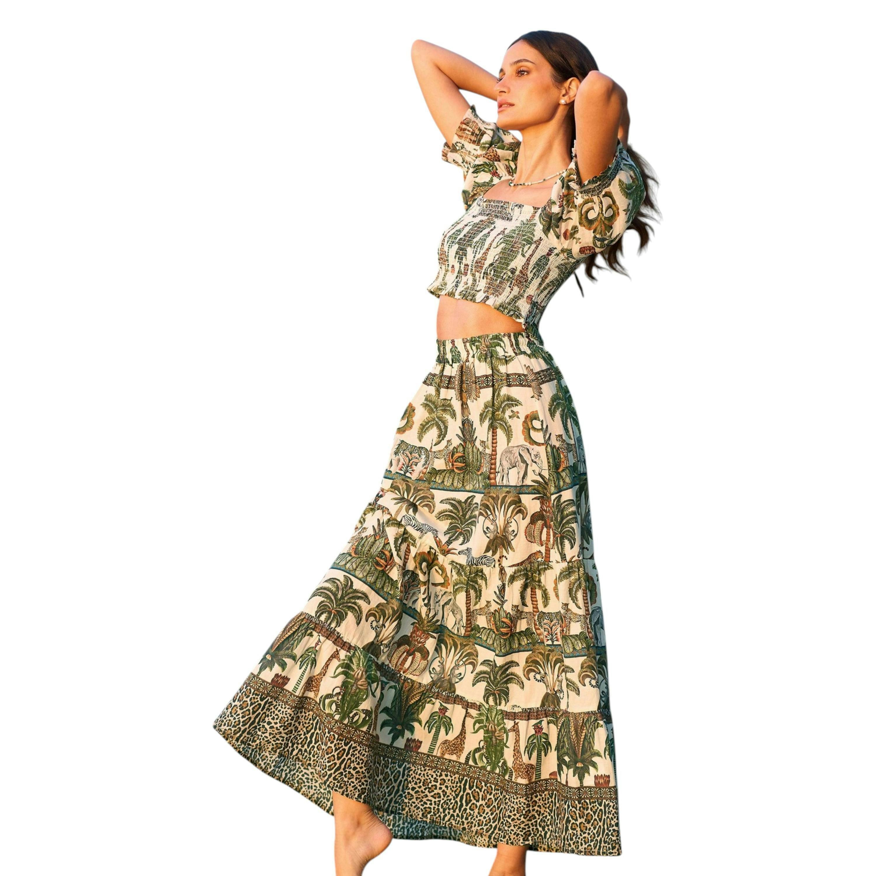 Yumi White Cotton Voile Safari Midi Skirt , view 1 of 6