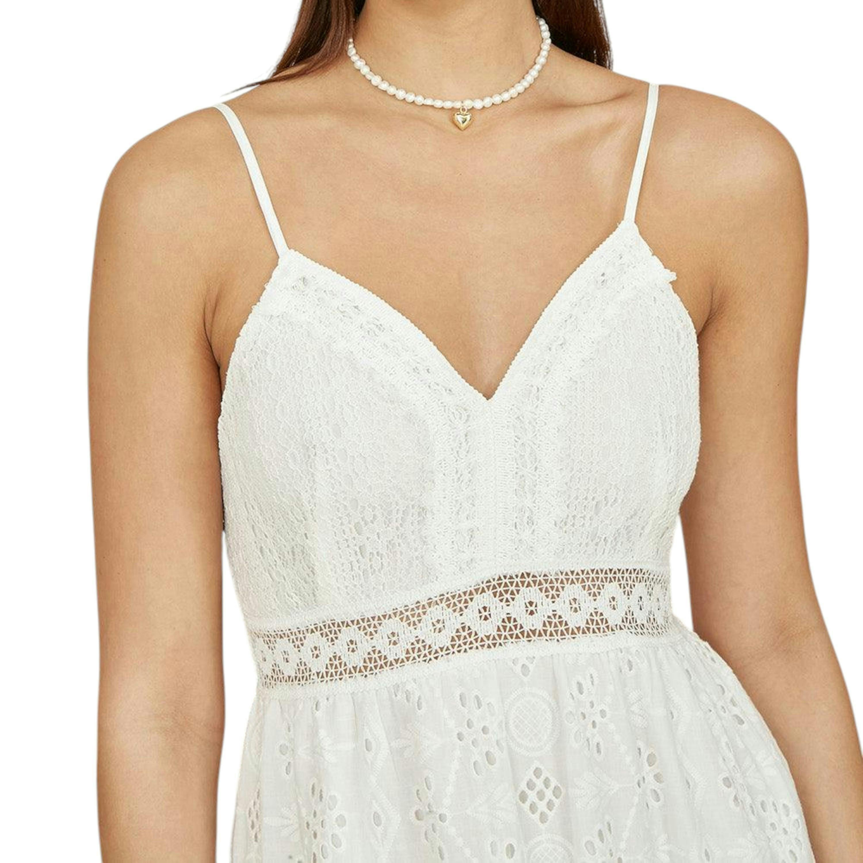 Yumi White Tiered Maxi Dress With Ruched Back , view 2 of 4