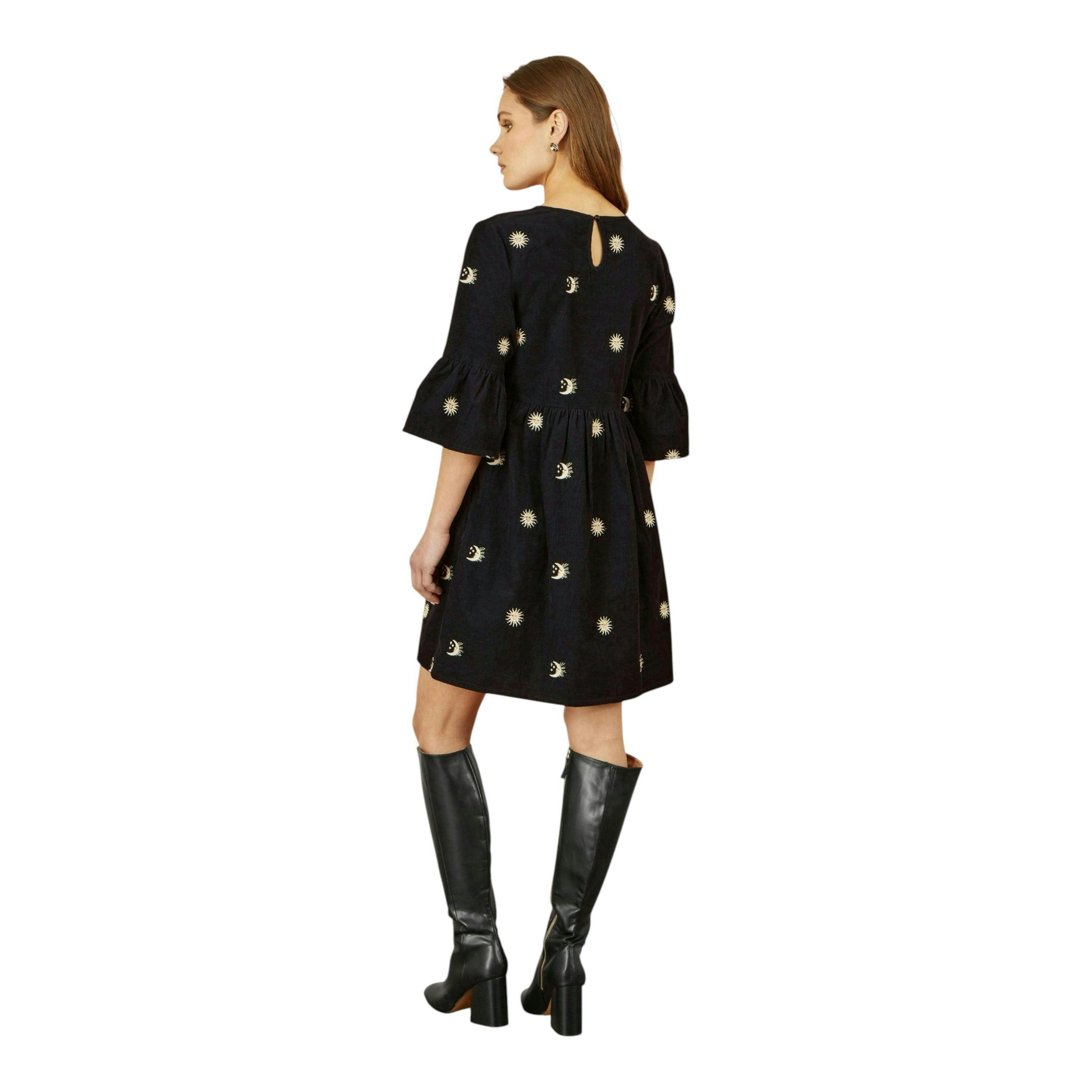 Yumi Black Cosmic Embroidery Cord Tunic Dress , view 4 of 4