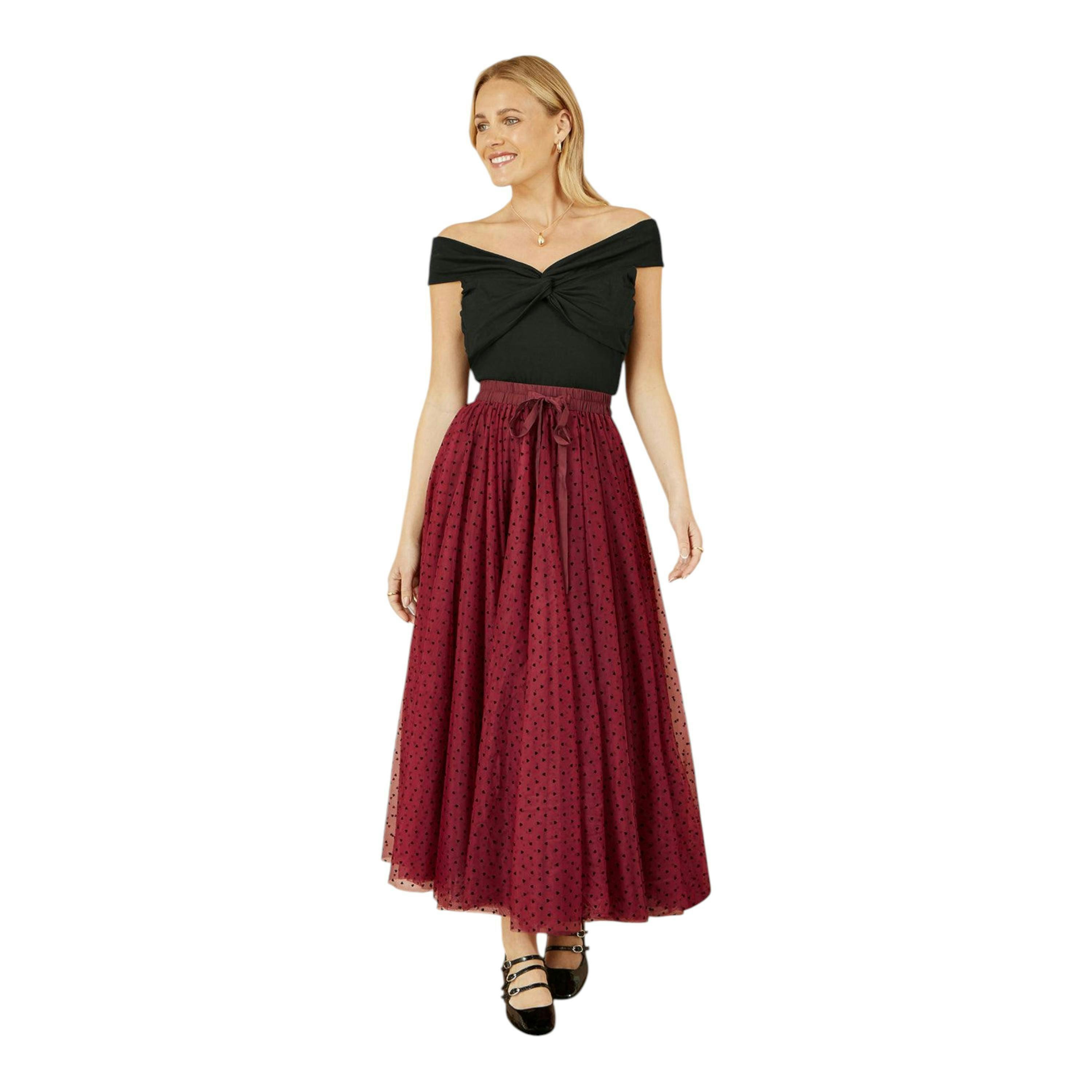 Yumi Black Jersey Cotton Bardot Top With Knot Detail , view 2 of 6