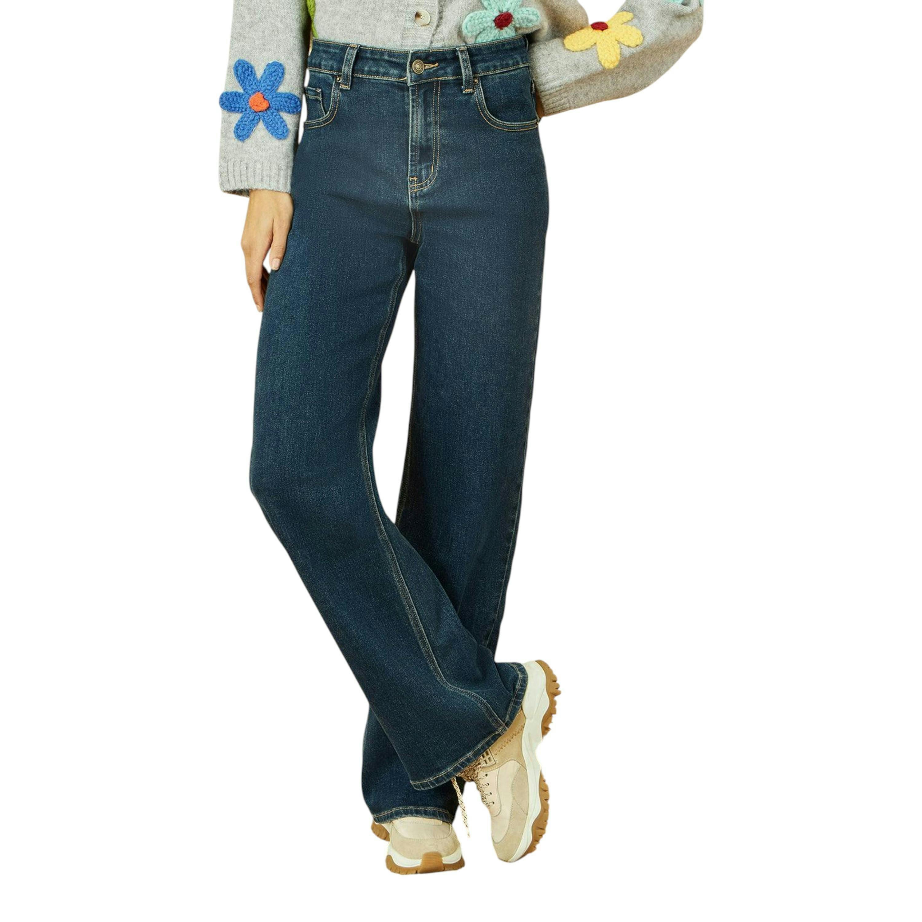 Yumi Blue Dark Wash Stretch Wide Leg Jeans , view 2 of 5