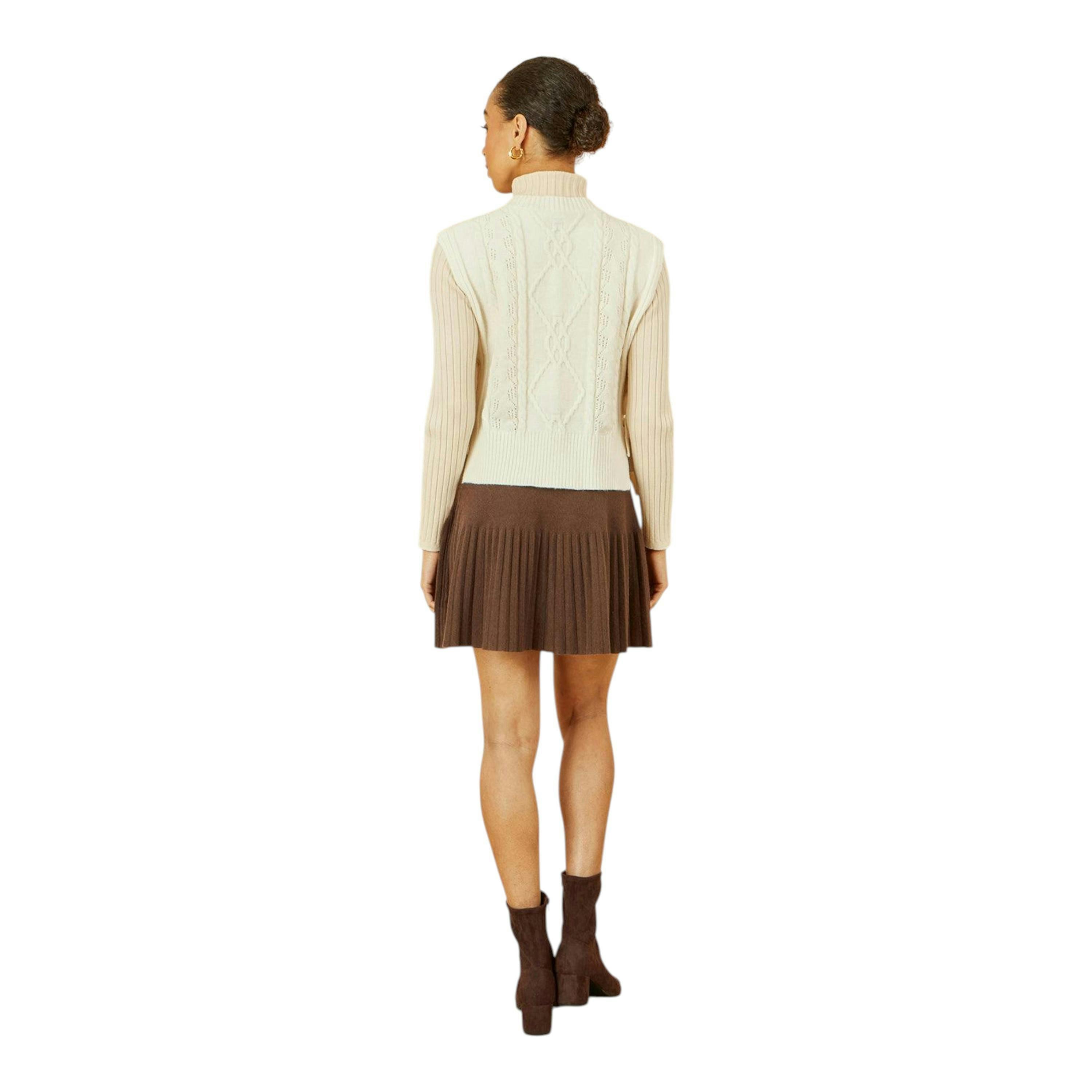 Yumi Ivory Flower Cable Knit Tie Side Pullover , view 5 of 5