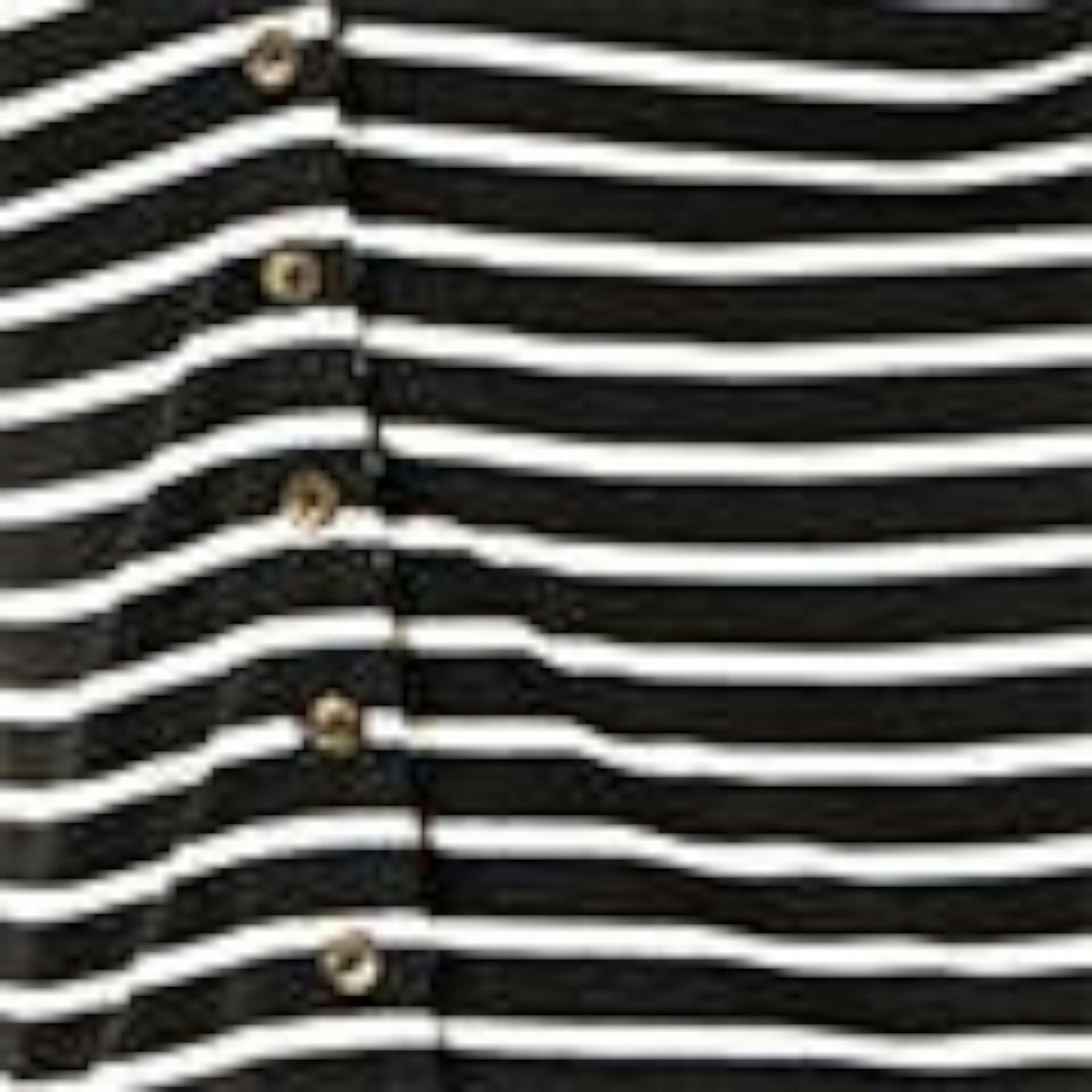 Yumi Black Striped Cotton Jersey Lettuce Trim T-Shirt , view 6 of 6