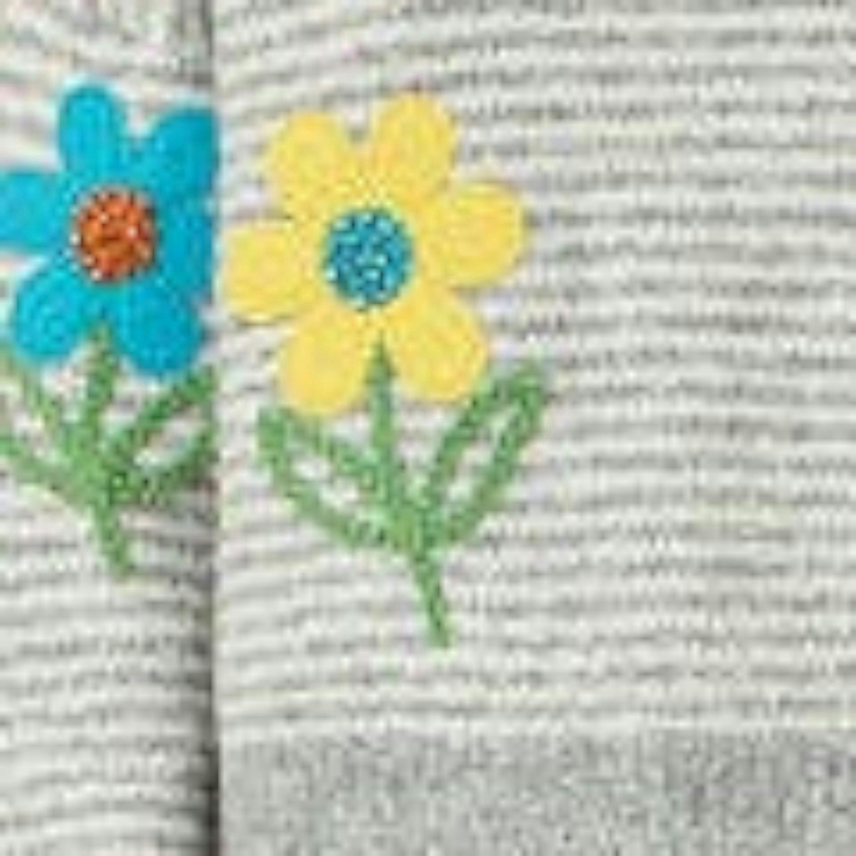 Yumi Grey Striped Relaxed Fit Jumper With Flowers , view 5 of 5