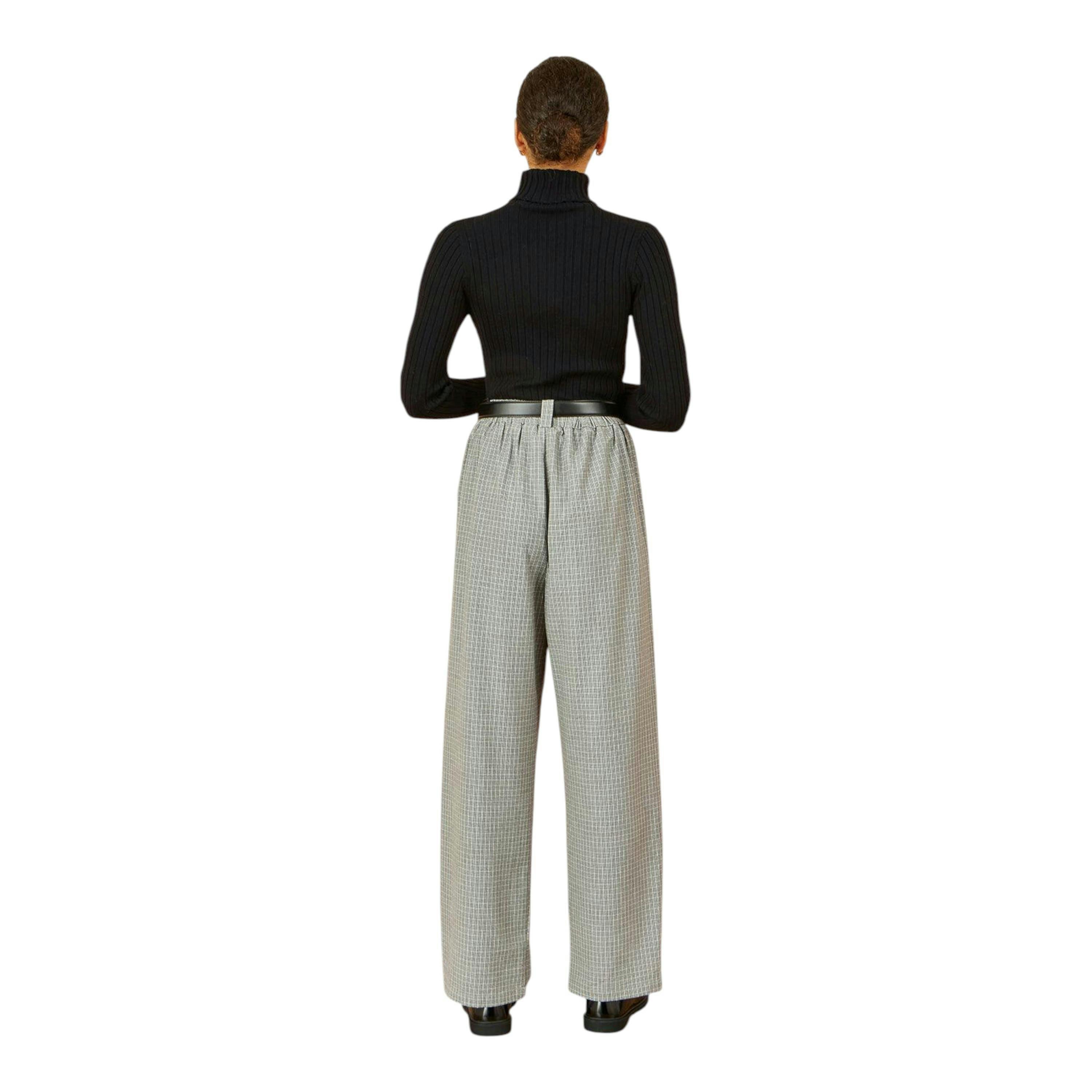 Yumi Grey Check Wide Leg Trousers , view 4 of 6