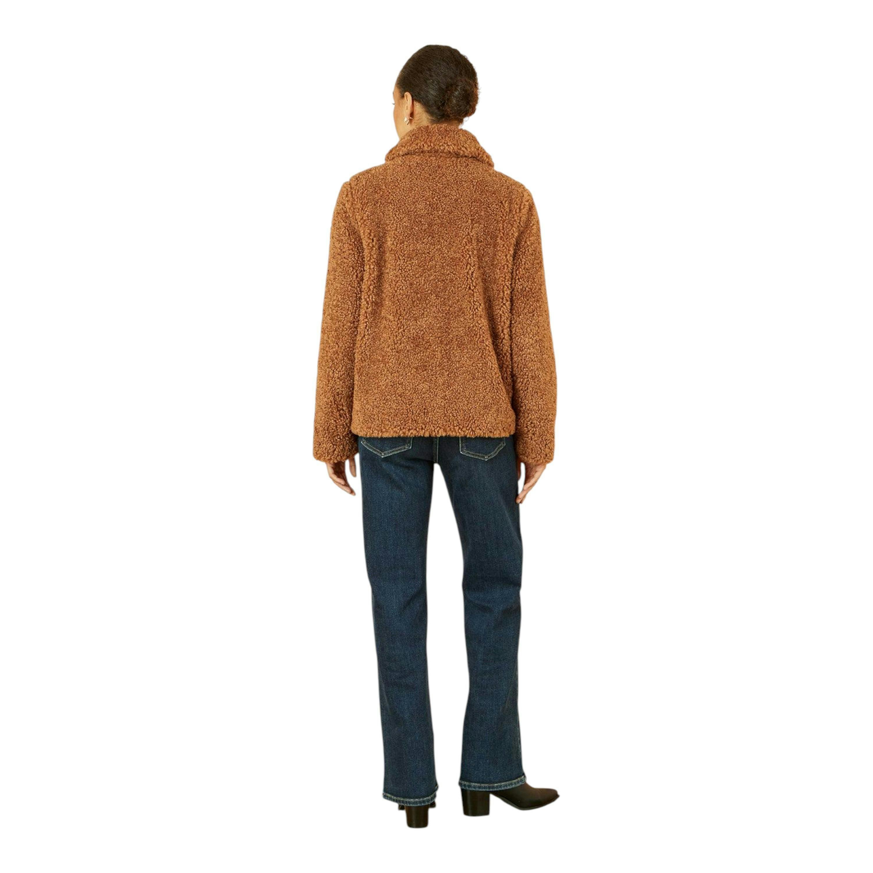 Yumi Brown Short Teddy Bear Jacket , view 4 of 6