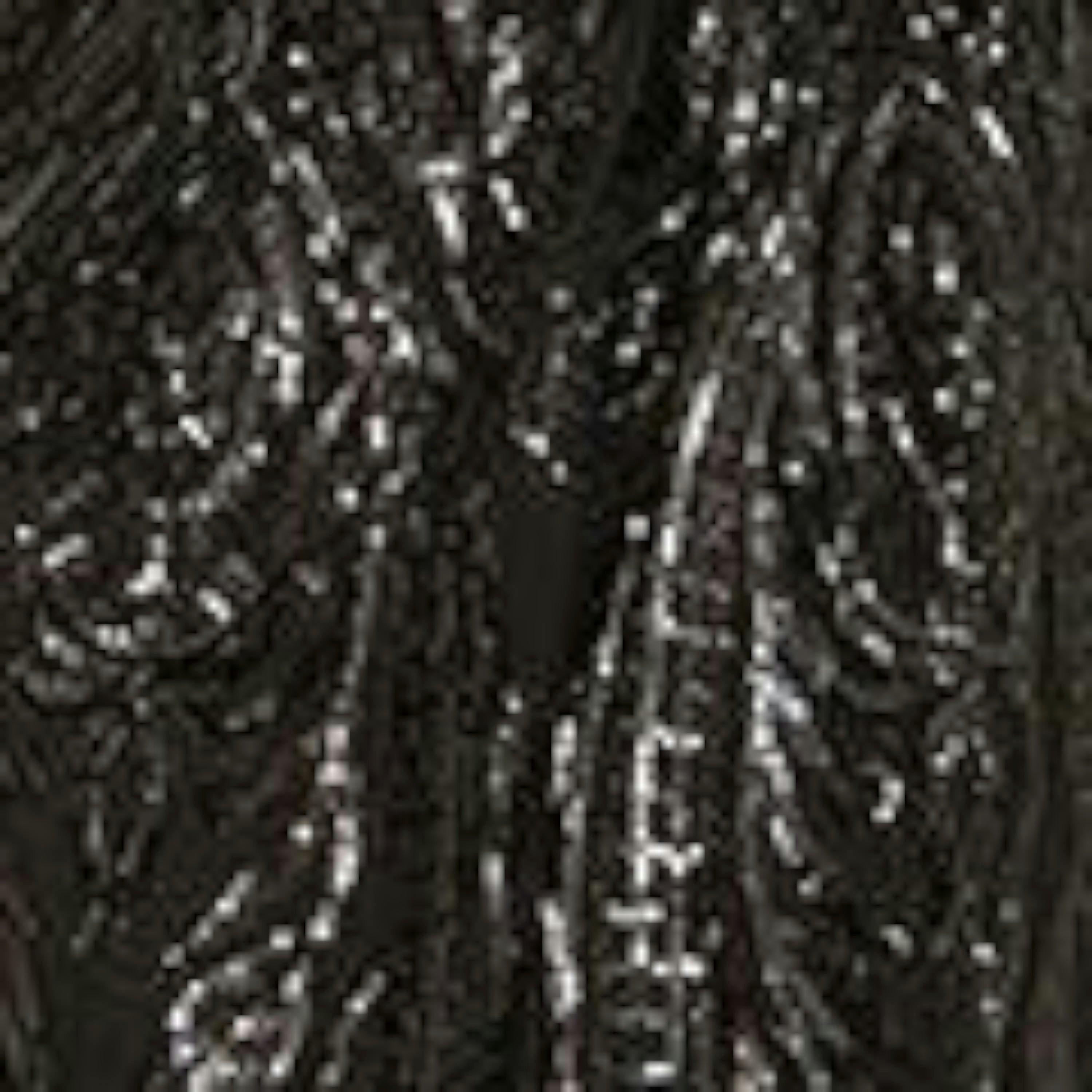 Yumi Black Sequin Midi Wrap Dress With Split Hemline And Long Sleeves , view 6 of 6