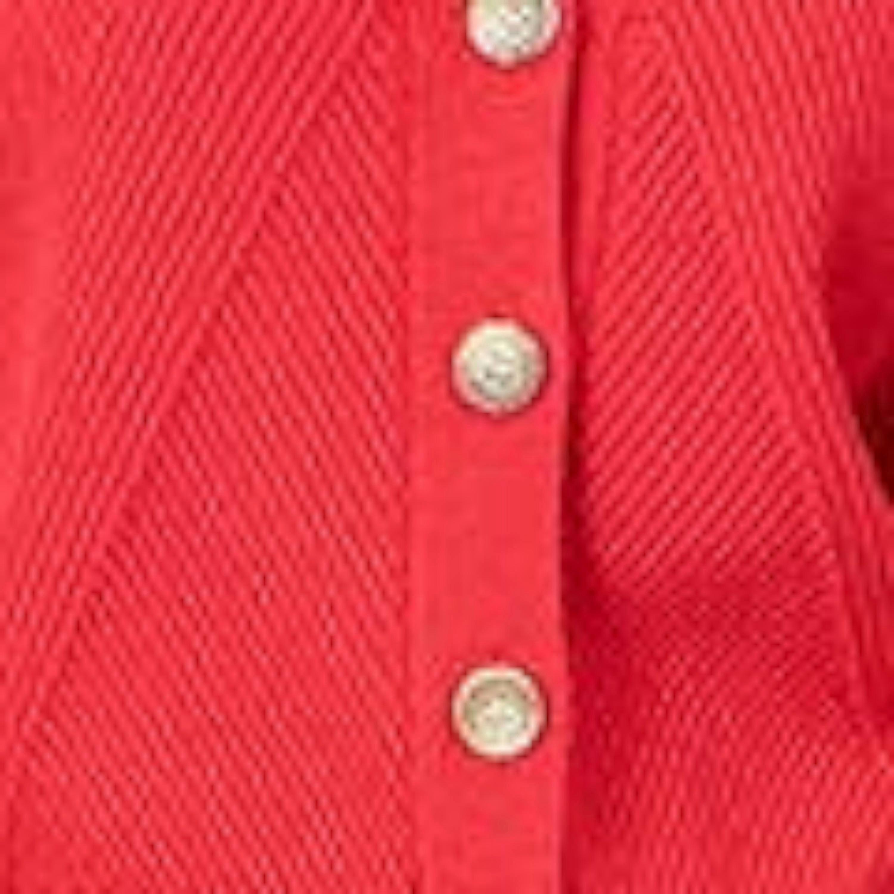 Yumi Red Relaxed Fit Cardigan With Stitch Detail , view 5 of 5