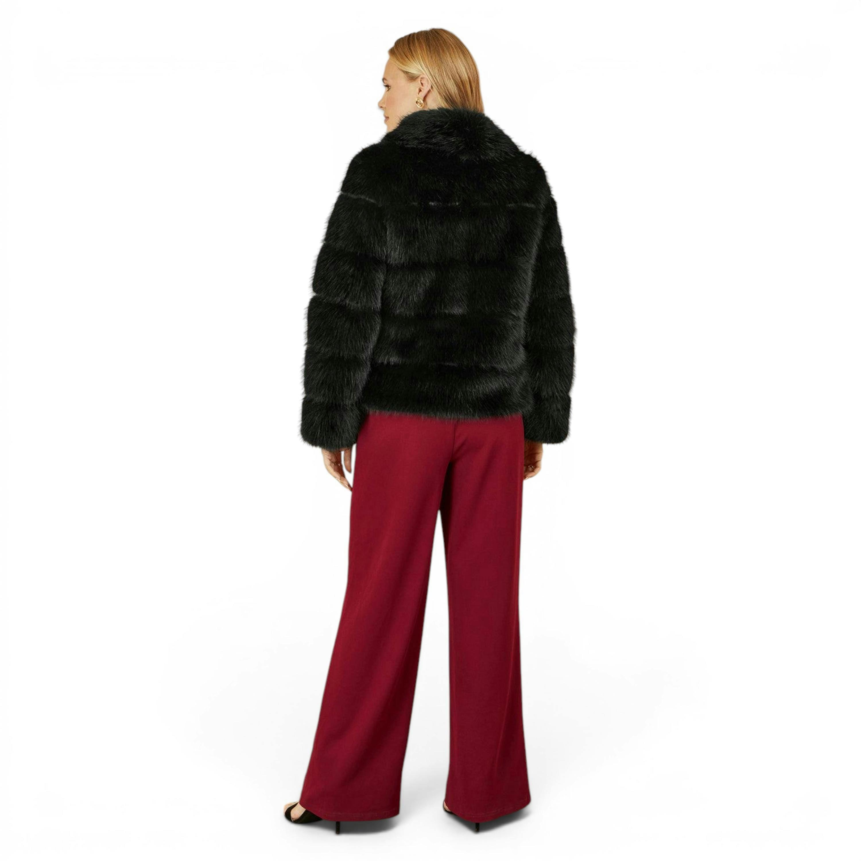 Yumi Black Luxe Faur Fur Coat , view 3 of 5