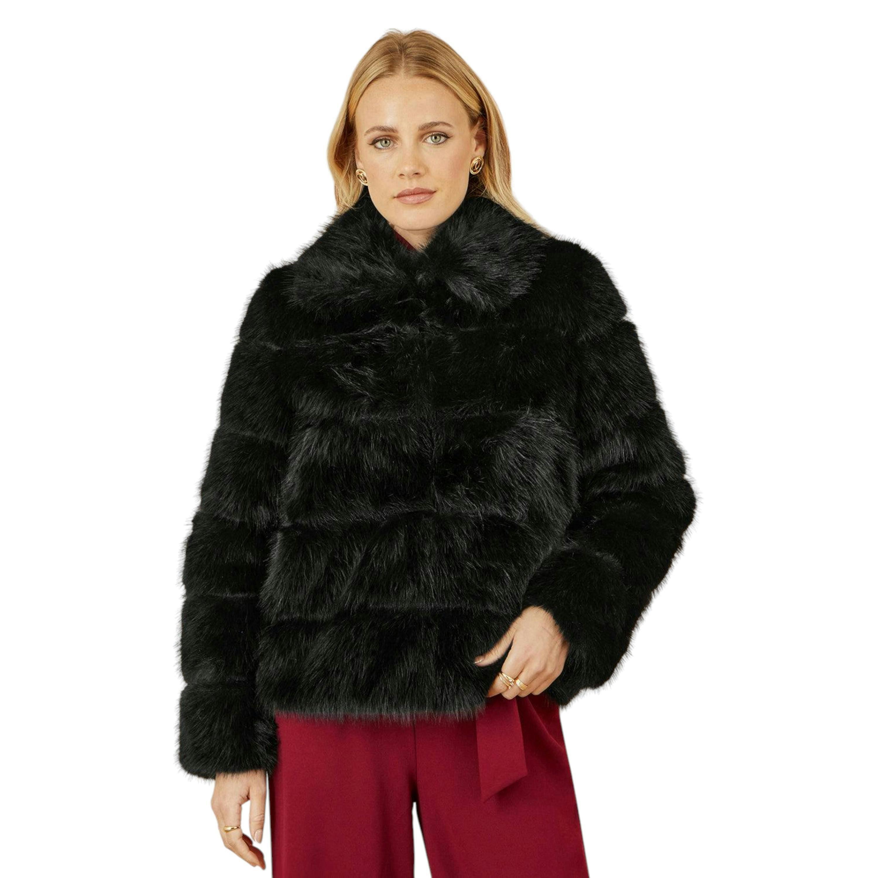 Yumi Black Luxe Faur Fur Coat , view 4 of 5