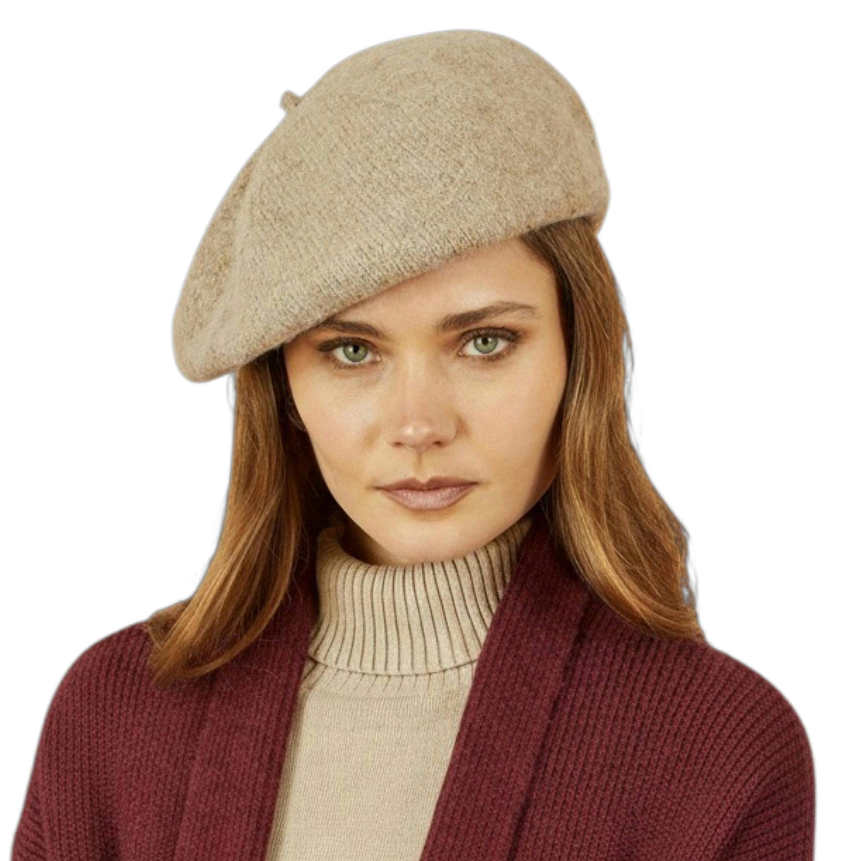Yumi Oatmeal Soft Knitted Beret , view 1 of 1
