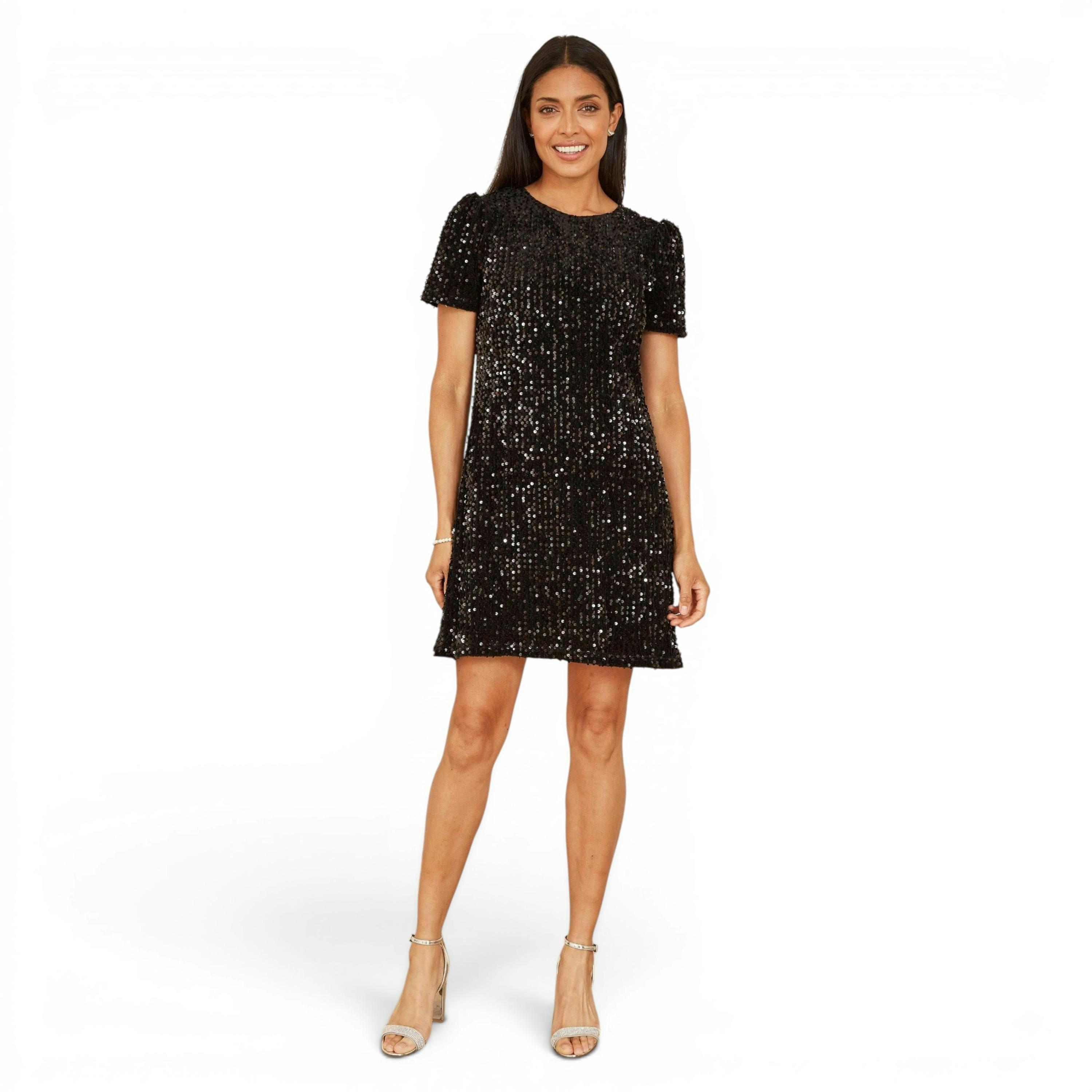 Yumi Black Sequin Tunic Dress , view 2 of 3