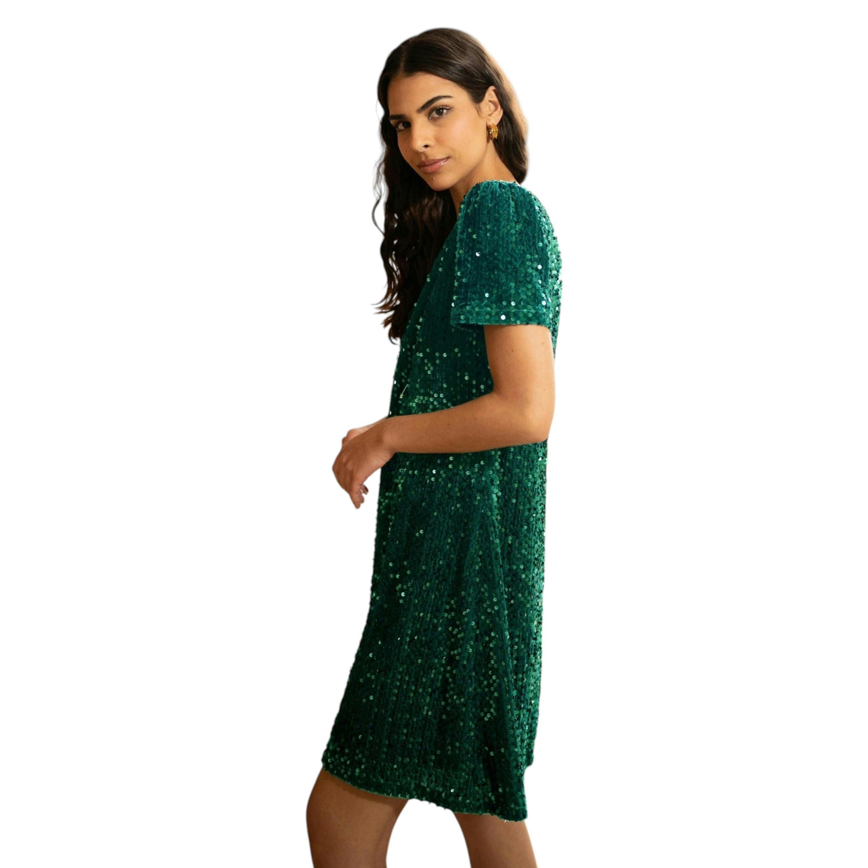 Yumi Green Sequin Tunic Dress , view 3 of 4