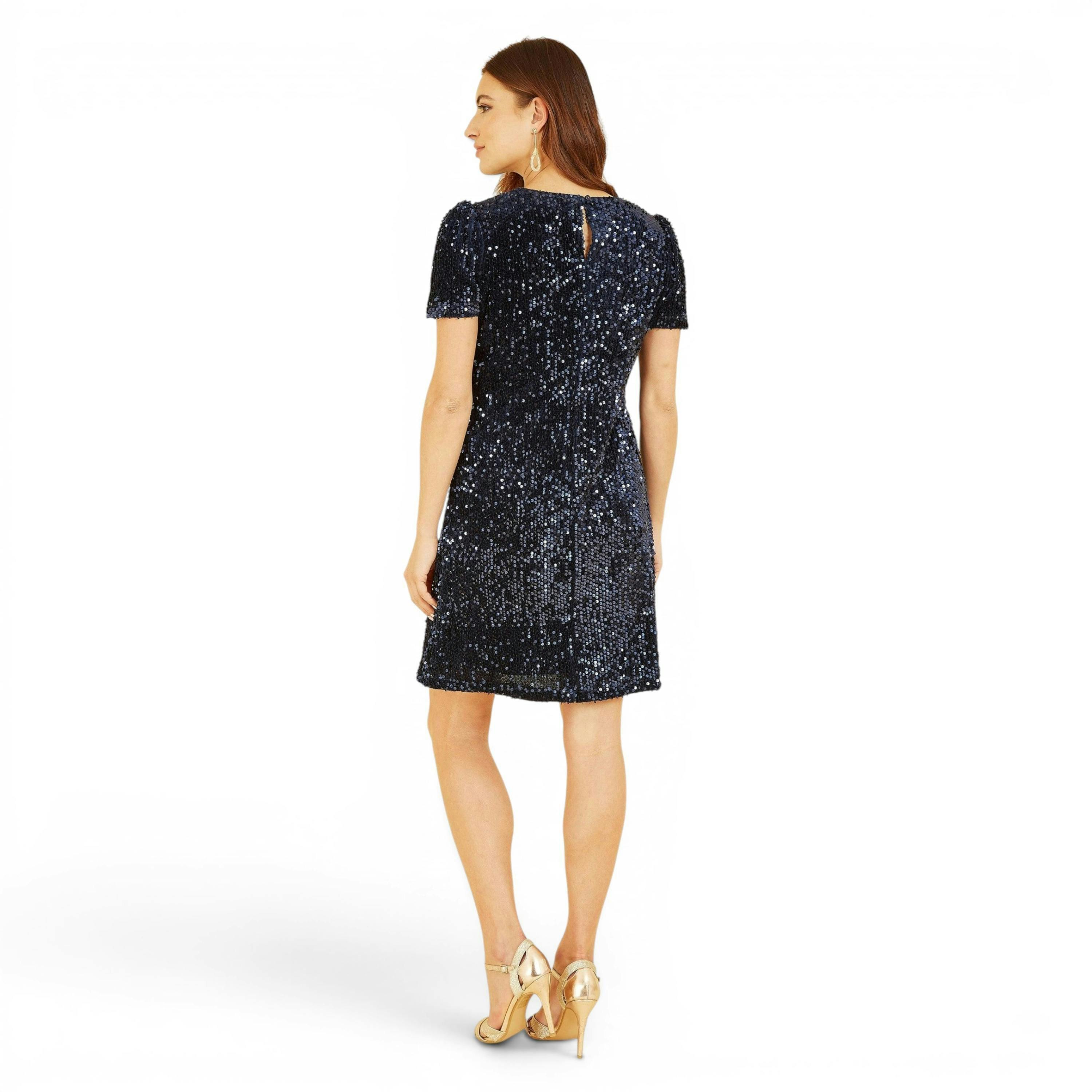 Yumi Navy Sequin Tunic Dress , view 2 of 2