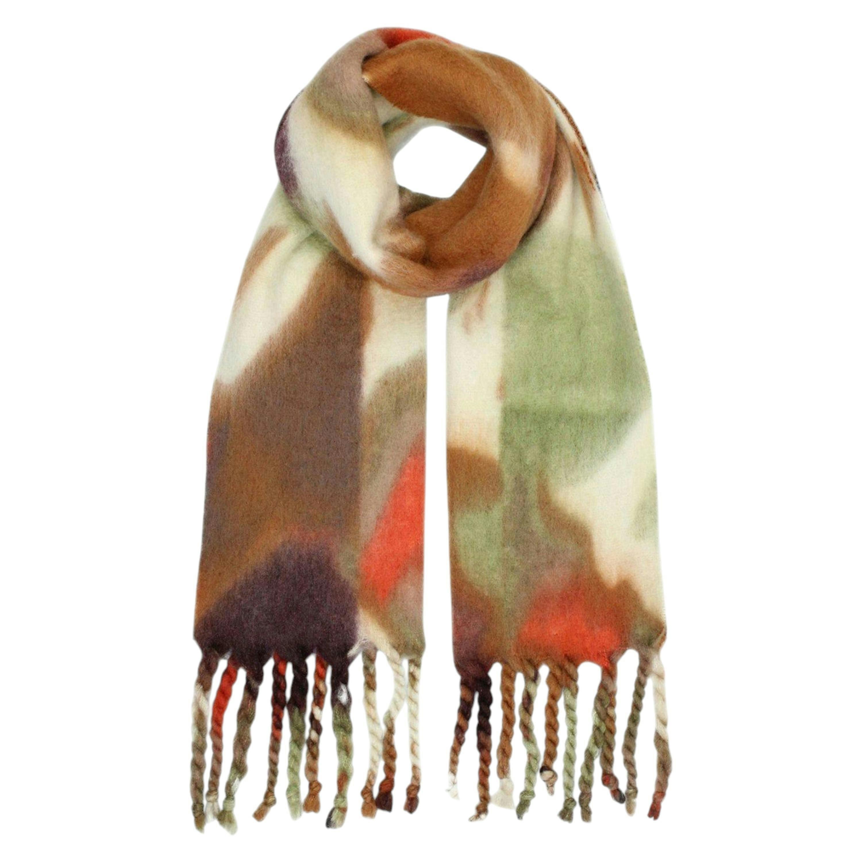 Yumi Multi Colour Swirl Fluffy Scarf , view 2 of 2